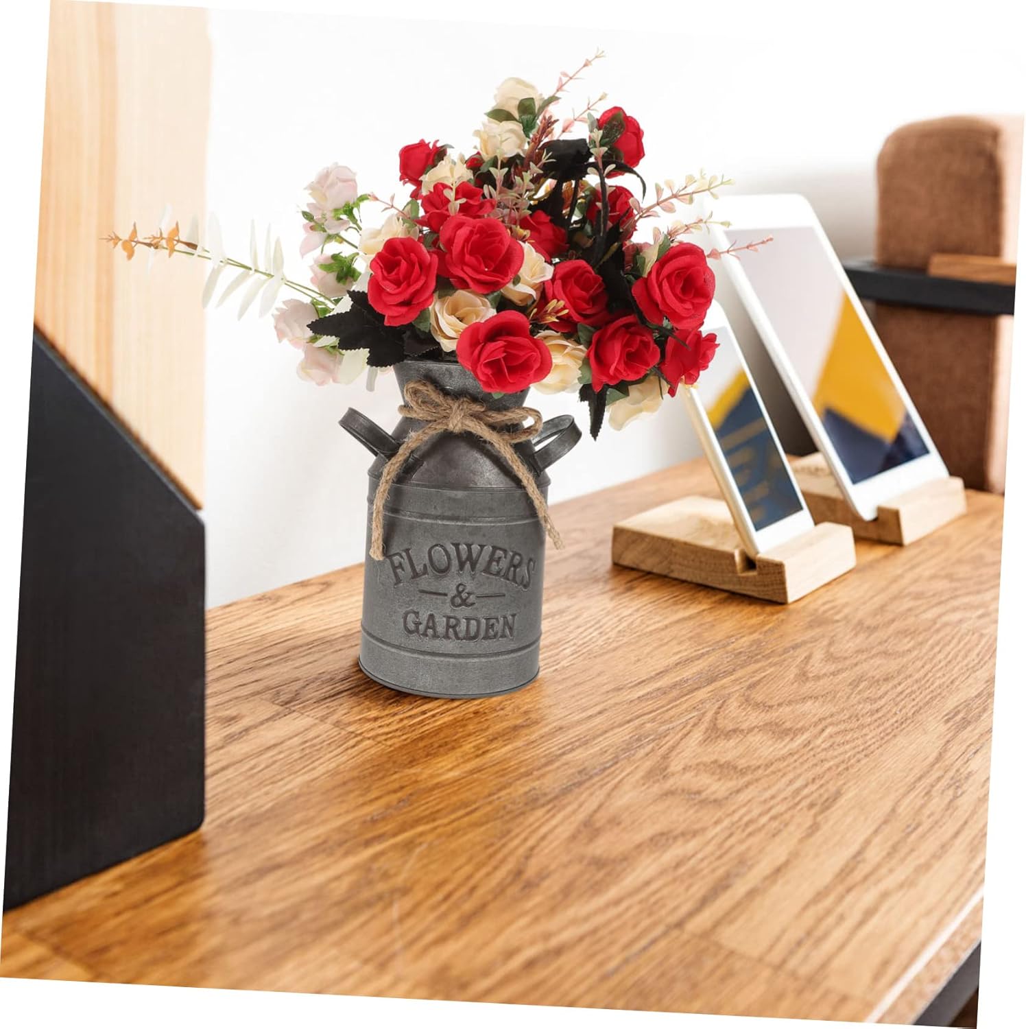 3pcs Retro Iron Flower Bucket Vase Set