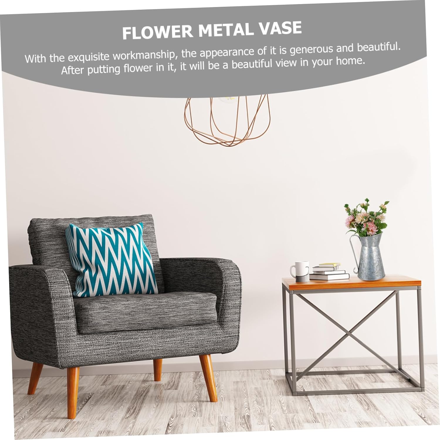 Vintage Floral Iron Vase Holder for Rustic Home Decor