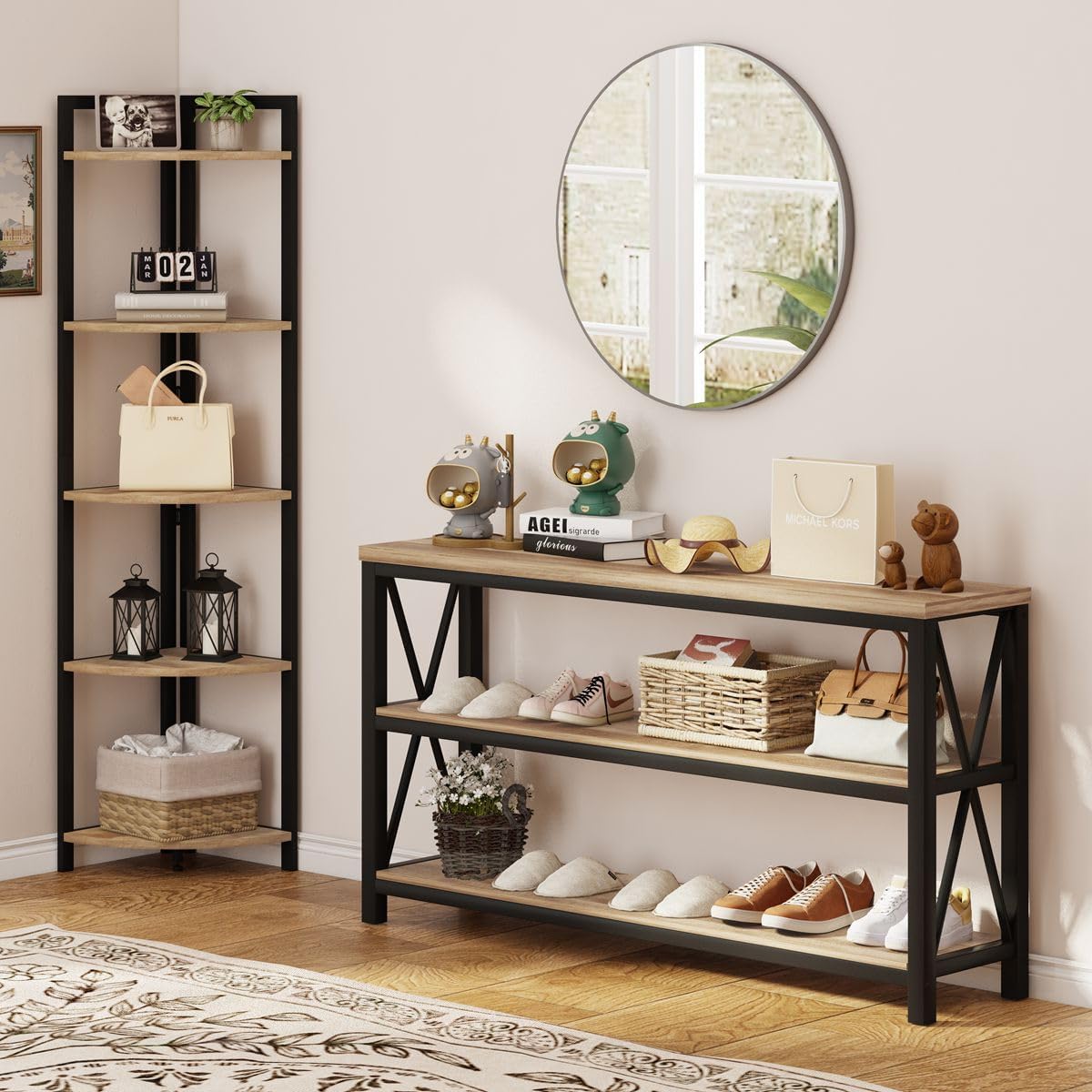 FATORRI Tall Corner Shelf with 5 Tiers