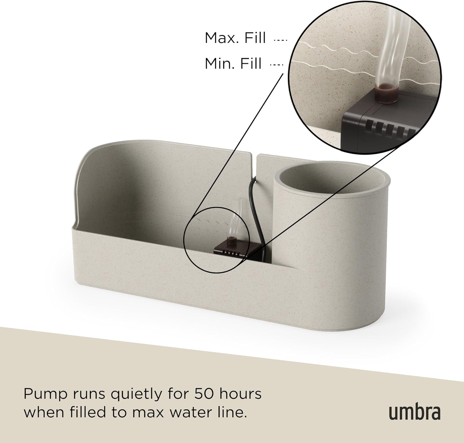 Umbra Stream Tabletop Water Fountain with Planter and Stationery Slot