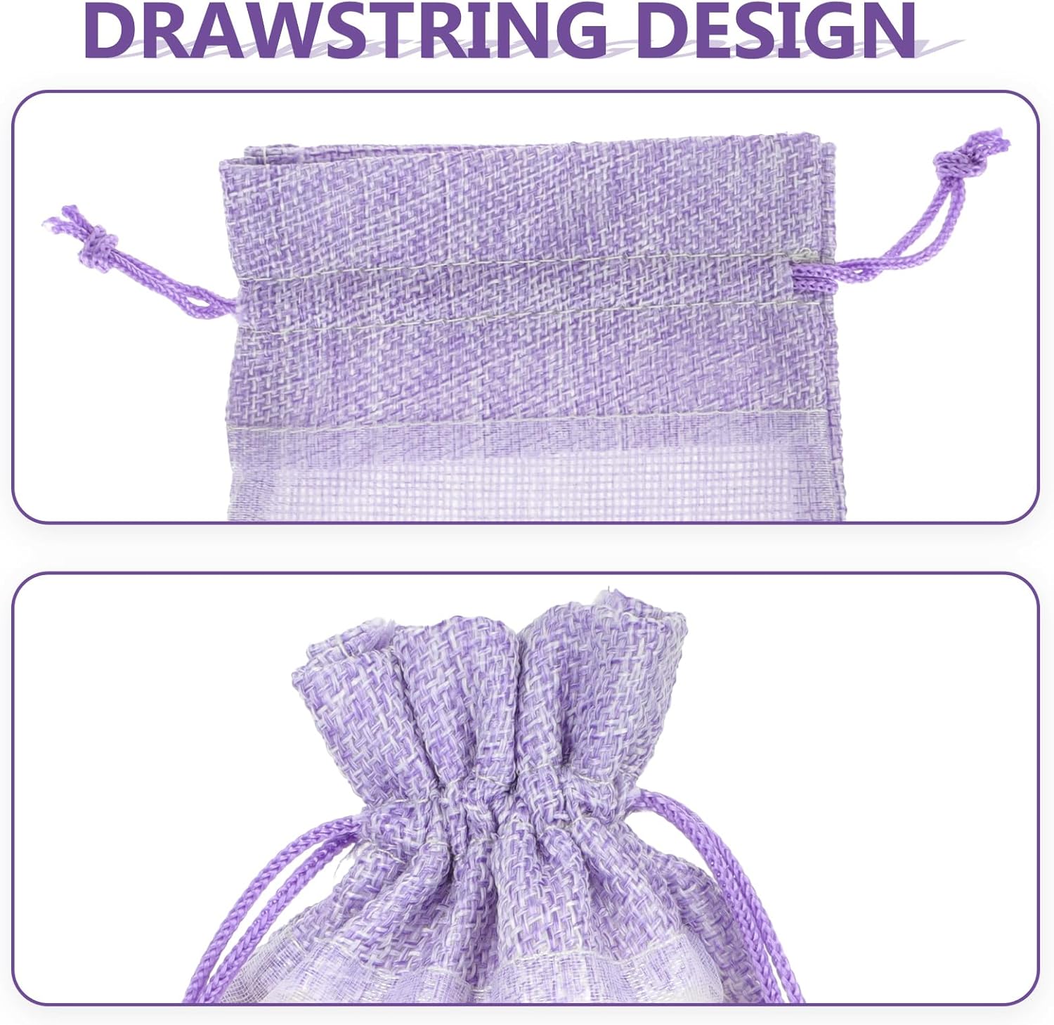 10Pcs Lavender Sachet Bags - Empty Violet Cloth Drawstring Bags for Fragrance and Storage
