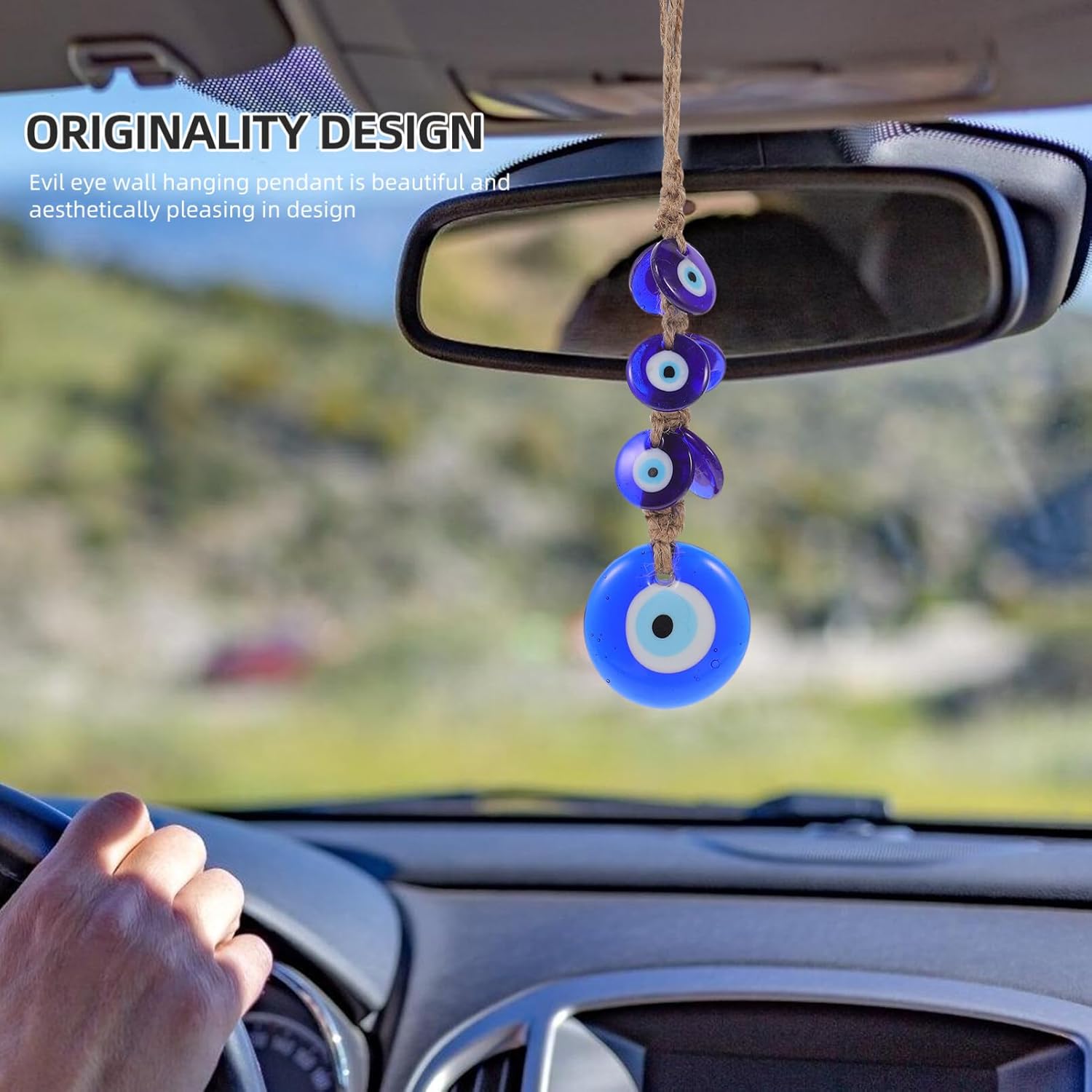 Cabilock 4pcs Evil Eye Glass Hanging Ornament