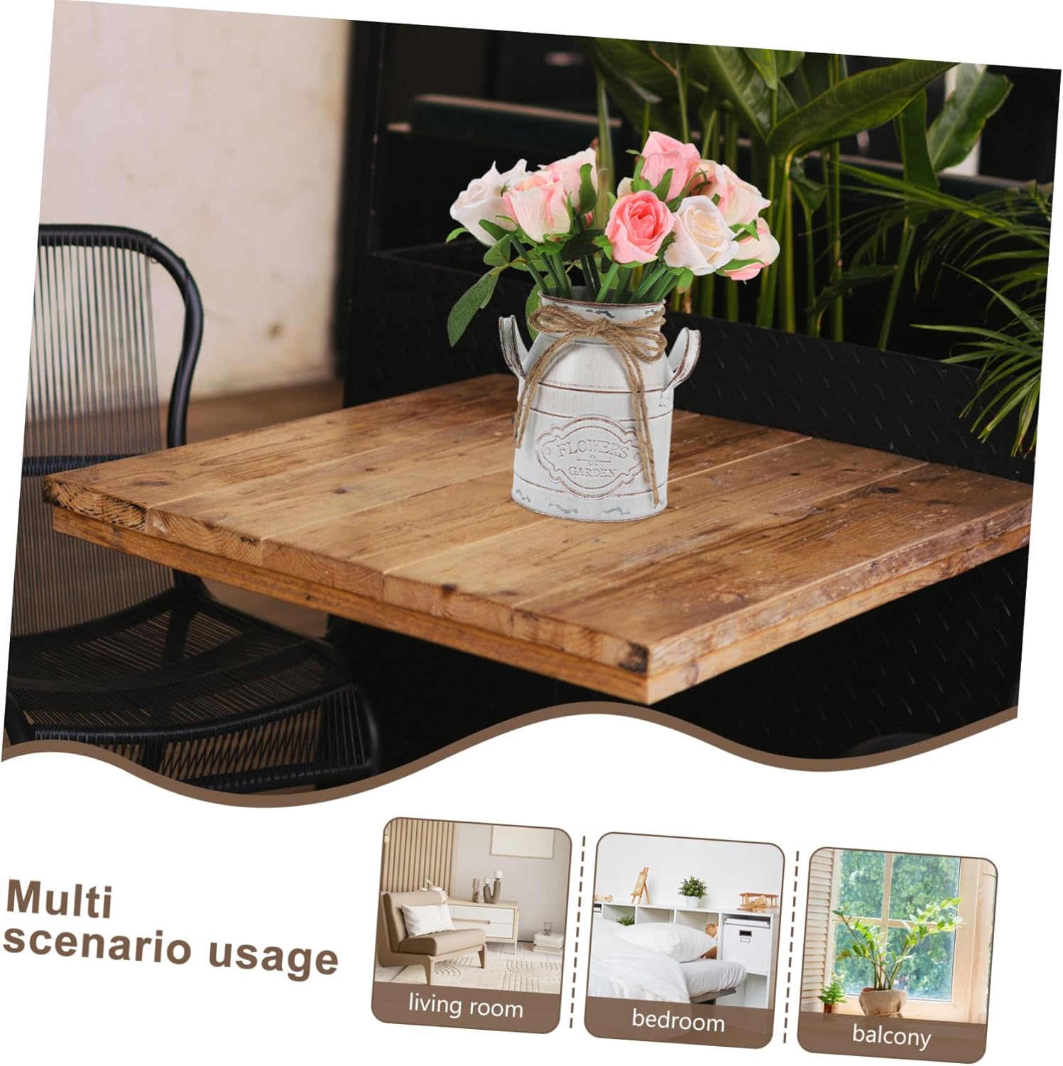 STOBAZA Rustic Metal Flower Pot for Home Farmhouse Decor