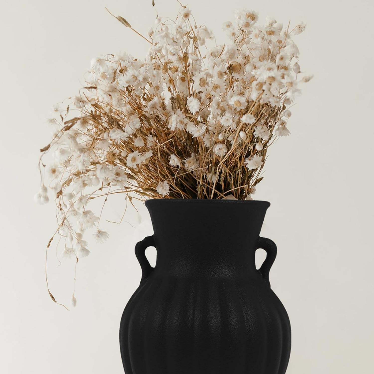 VOSAREA White Ceramic Floral Pitcher Vase