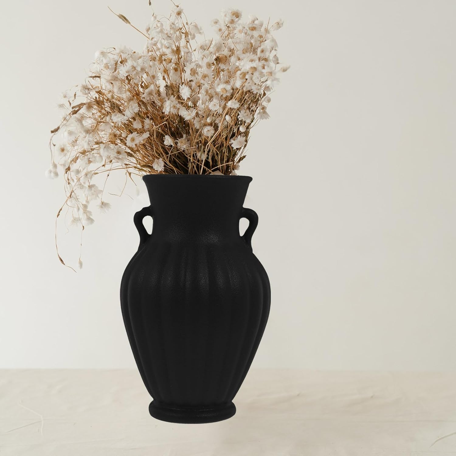 VOSAREA White Ceramic Floral Pitcher Vase
