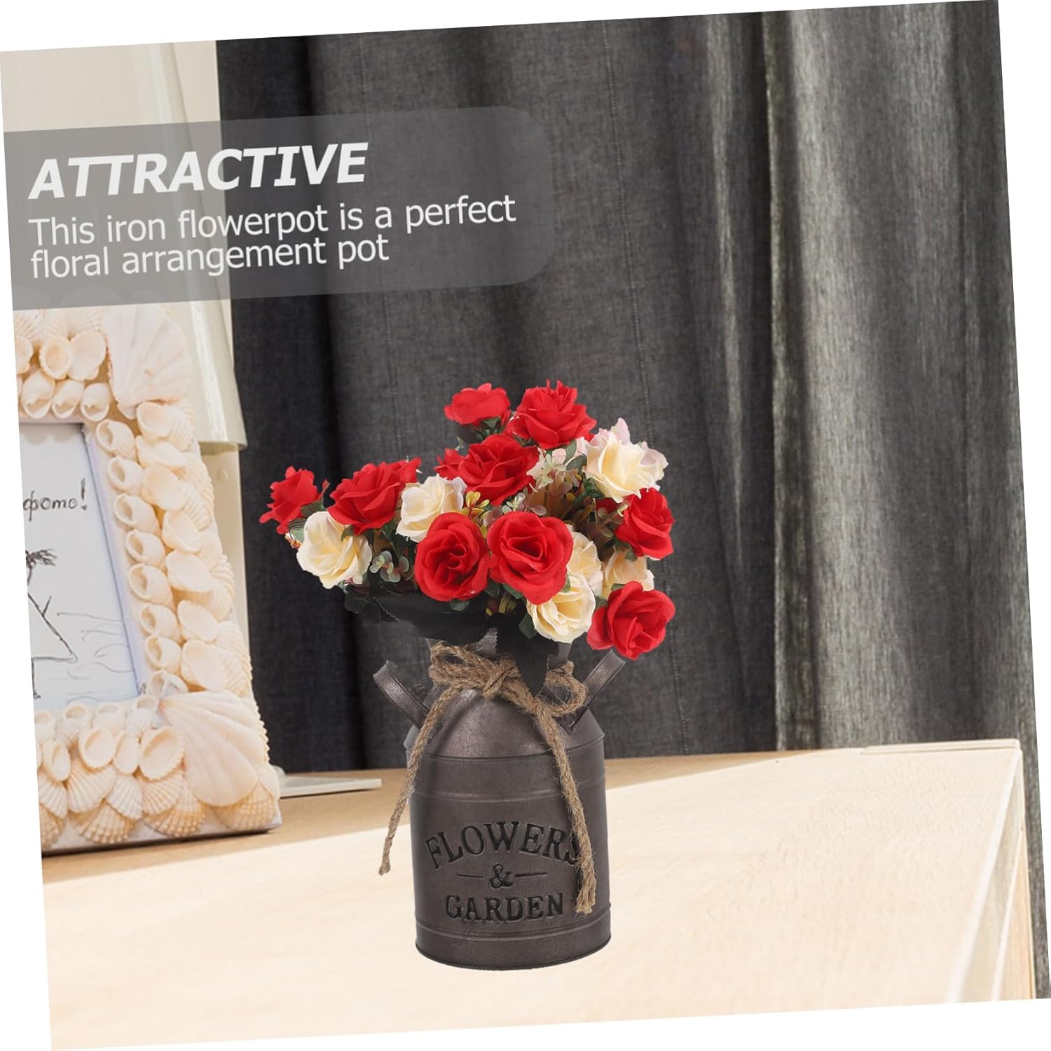 Vintage Galvanized Milk Can Decor Rustic Flower Pot