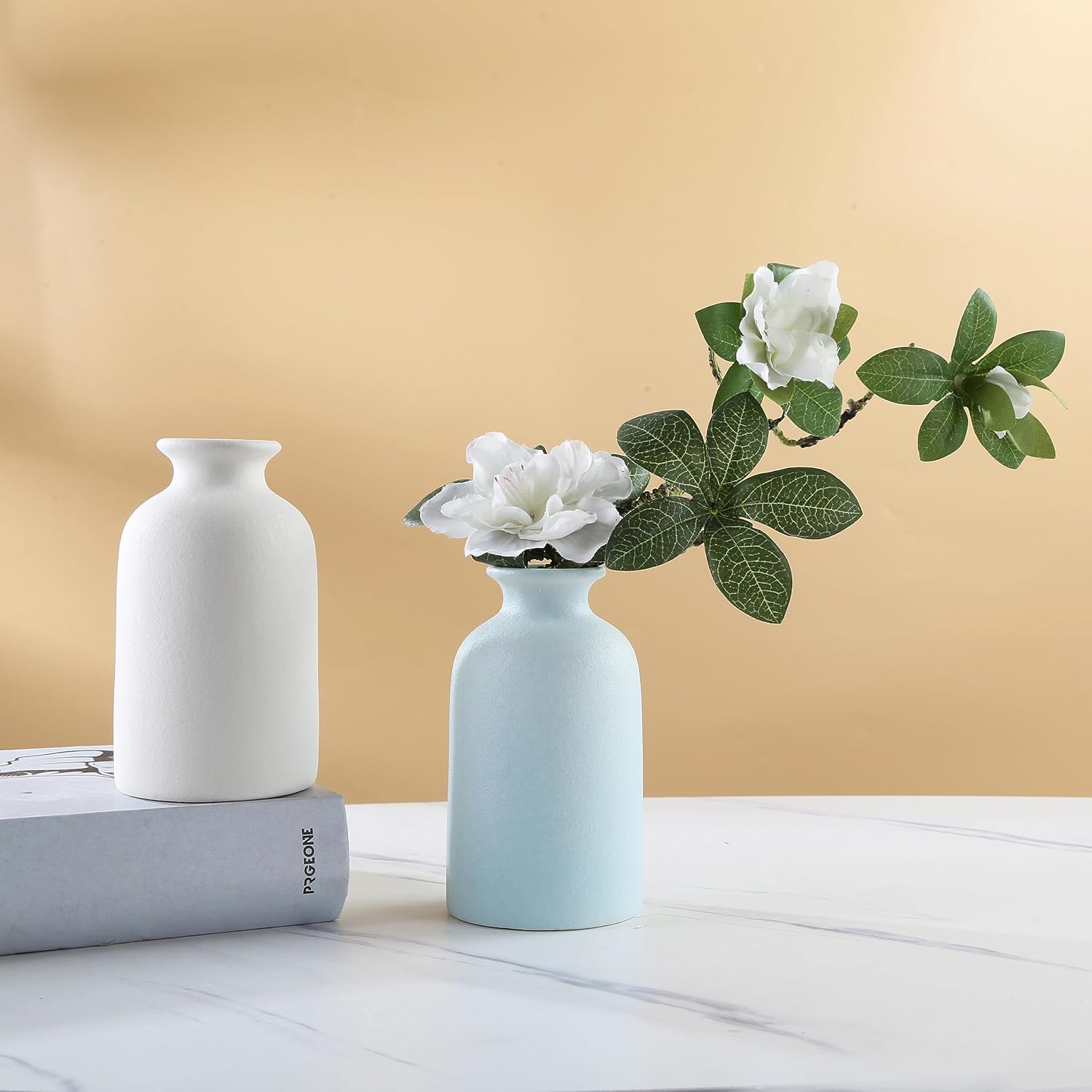 Small Size Light Blue Ceramic Vase for Home and Wedding Dcor