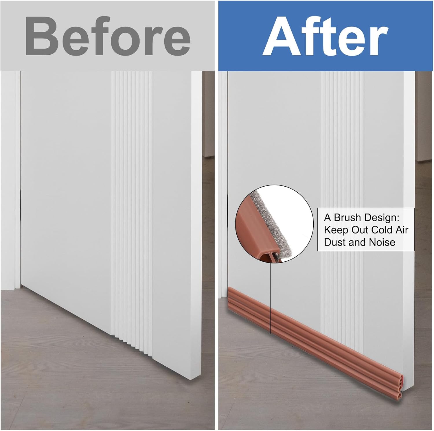 Uxcell 2pcs Door Draft Stopper with Brush Self Adhesive Grey 3Ft