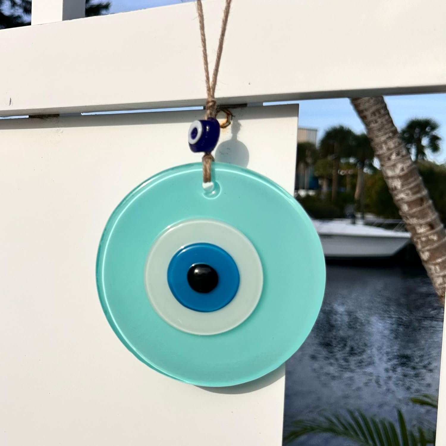 Baby Blue Evil Eye Charm Handmade Home Protection Decor