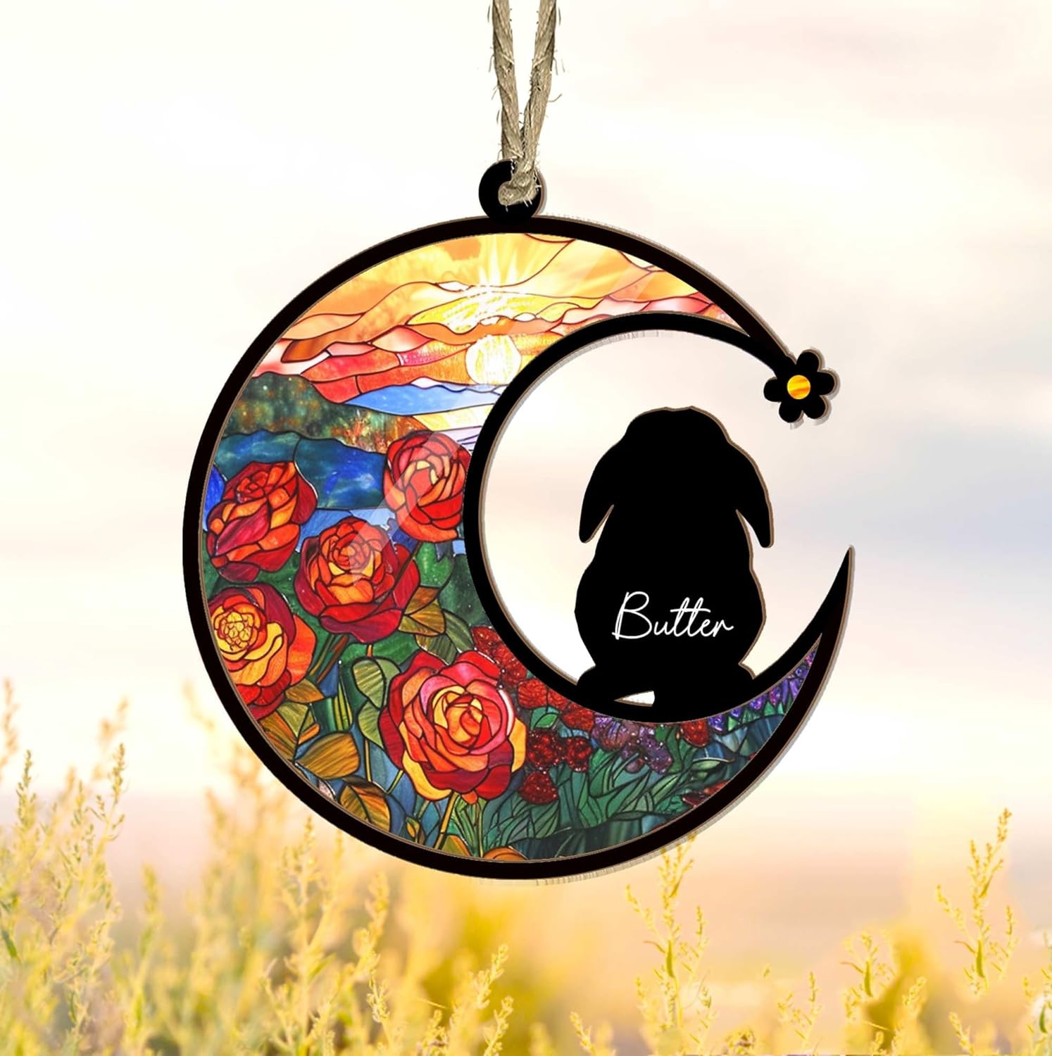 Personalized Rabbit Memorial Suncatcher Custom Bunny Gift