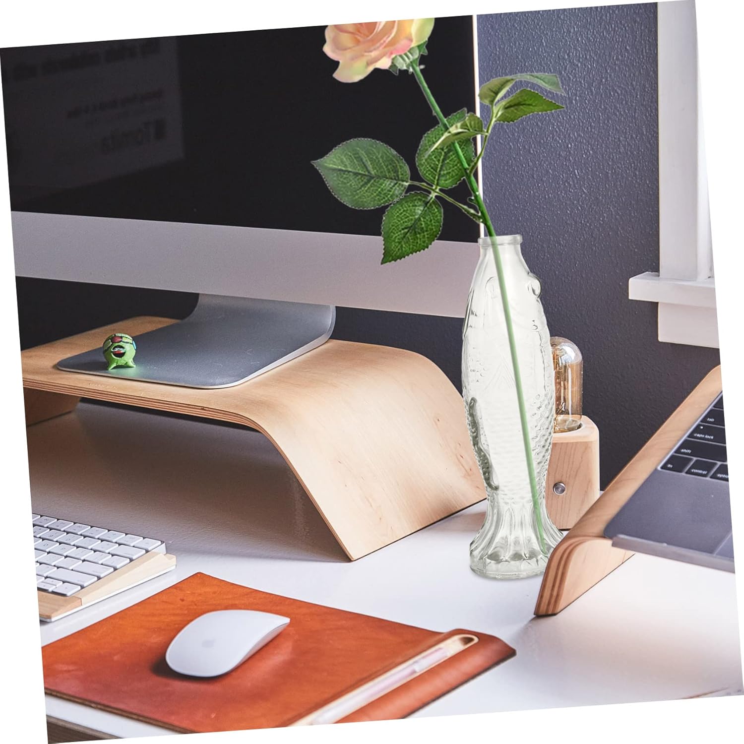 Fish Shaped Glass Bottle Decorative Table Vase
