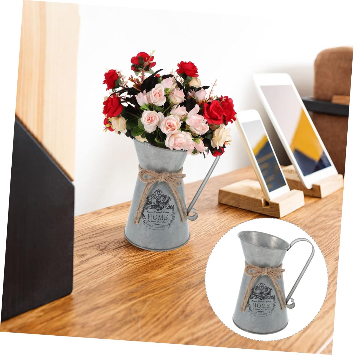 Farmhouse Vintage Metal Flower Bucket for Home Decor