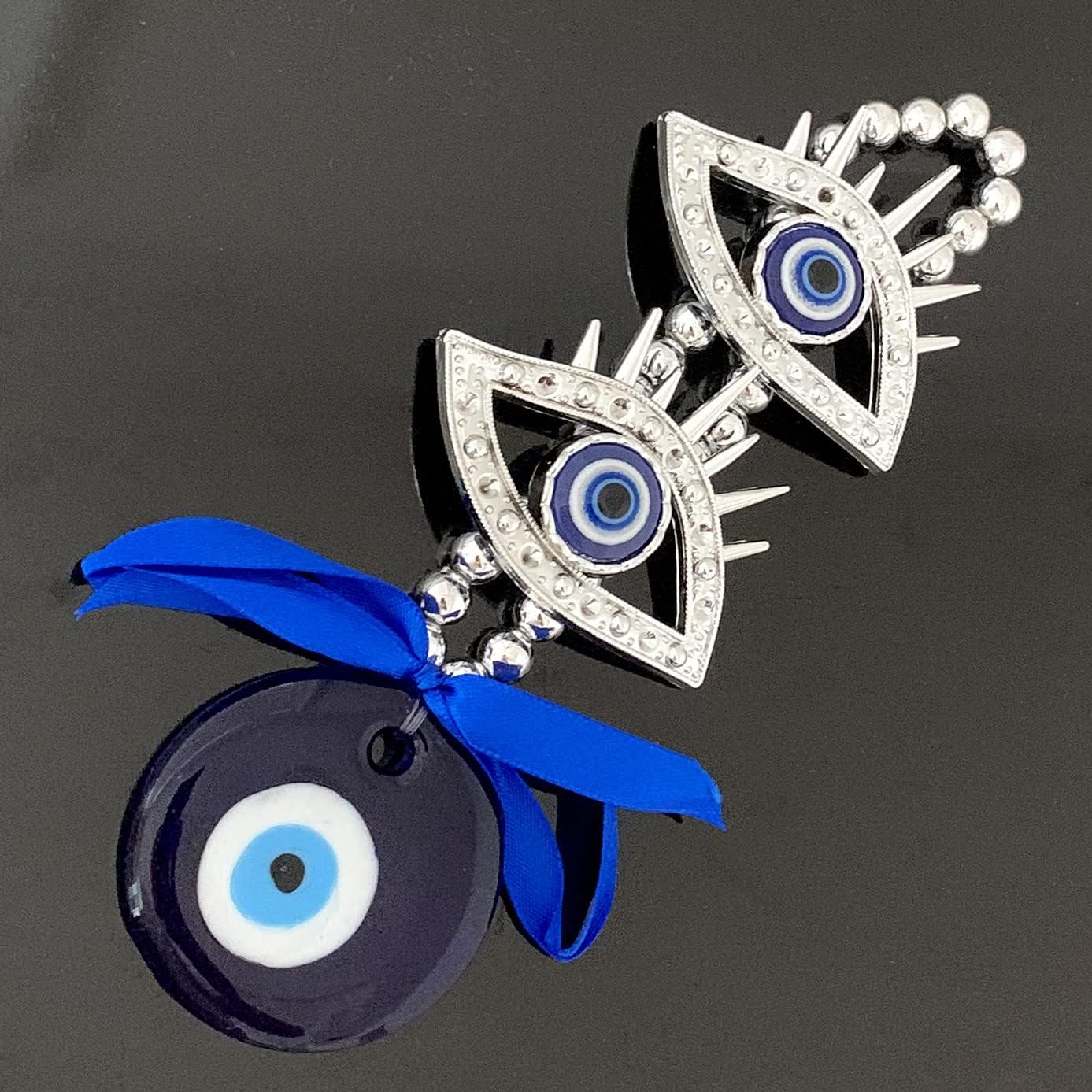 Blue Evil Eye with Double Eyes Design Hanging Ornament