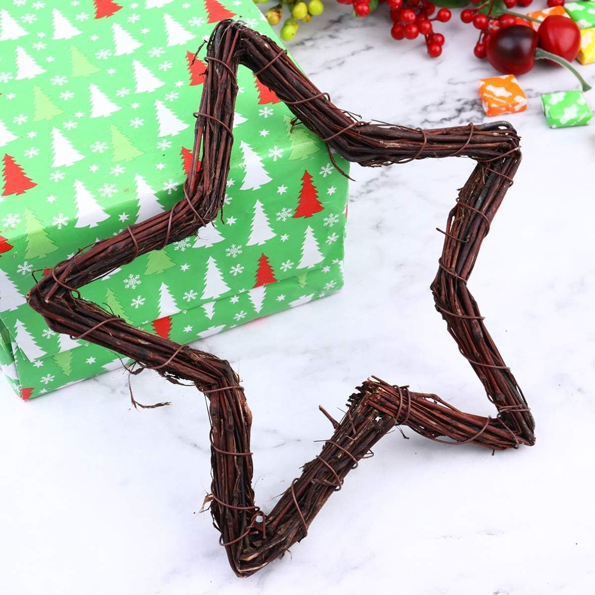 Rattan Wreath Forms Hanging Ornament for Christmas