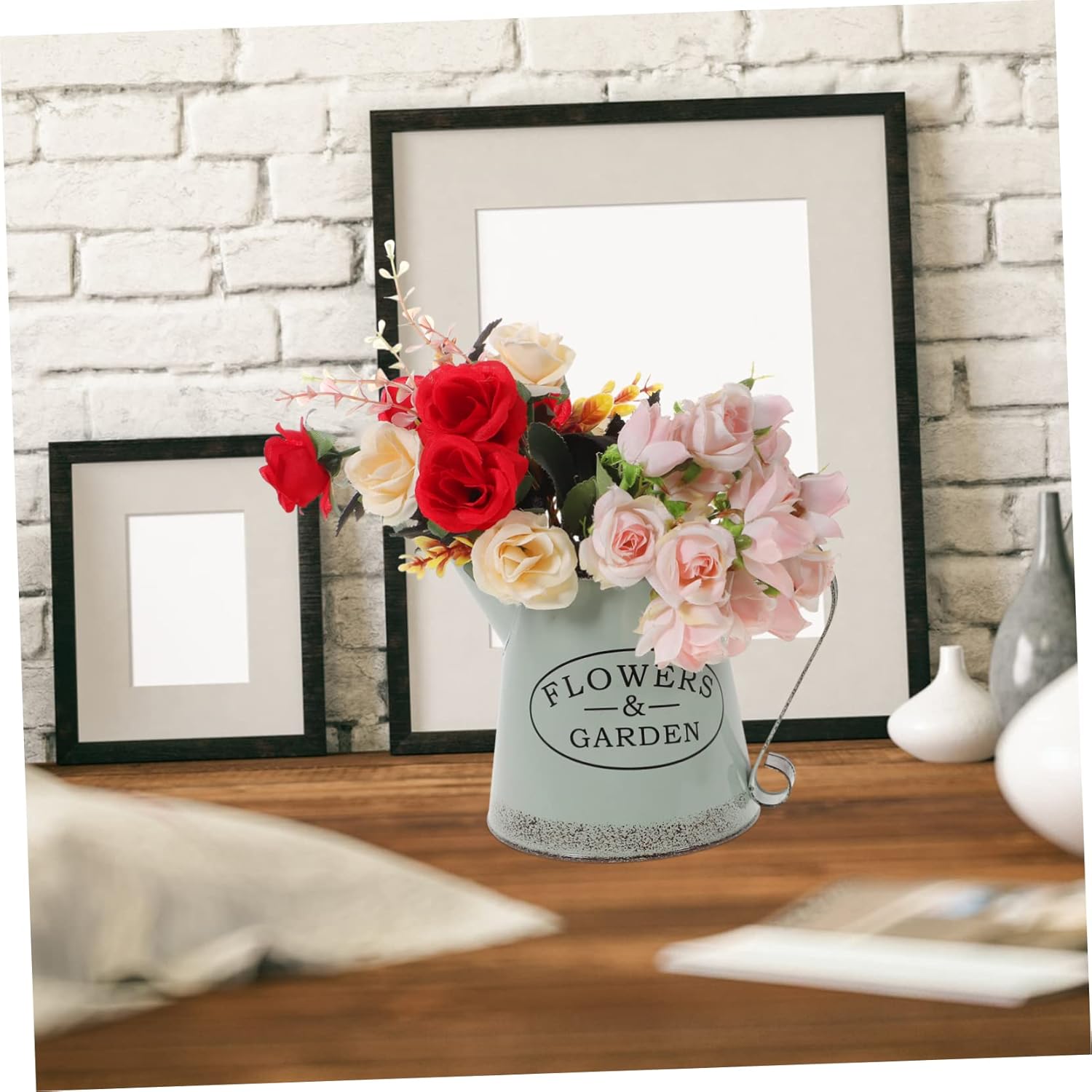 Vintage Iron Flower Pot Wide Mouth Decorative Vase