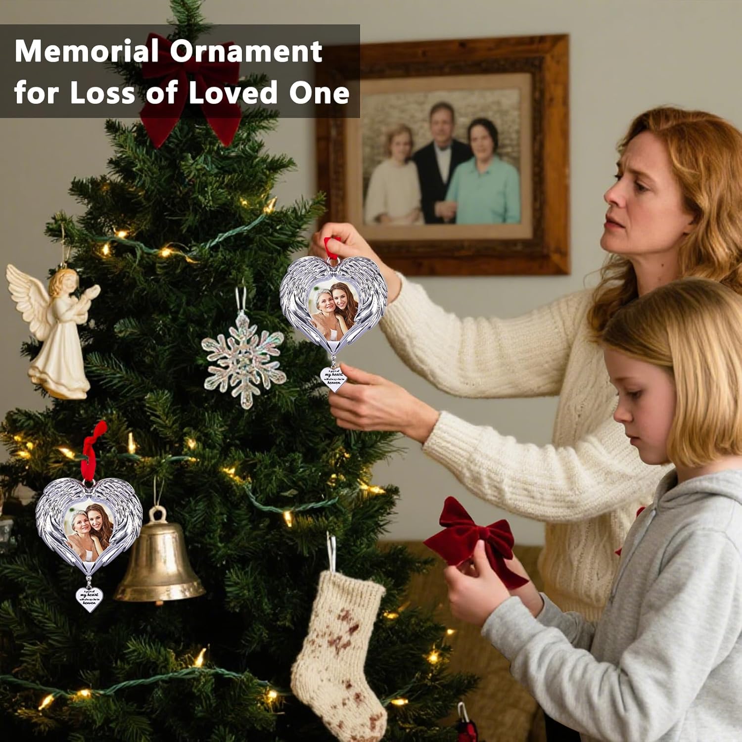 Memorial Christmas Angel Wings Photo Ornament 2025