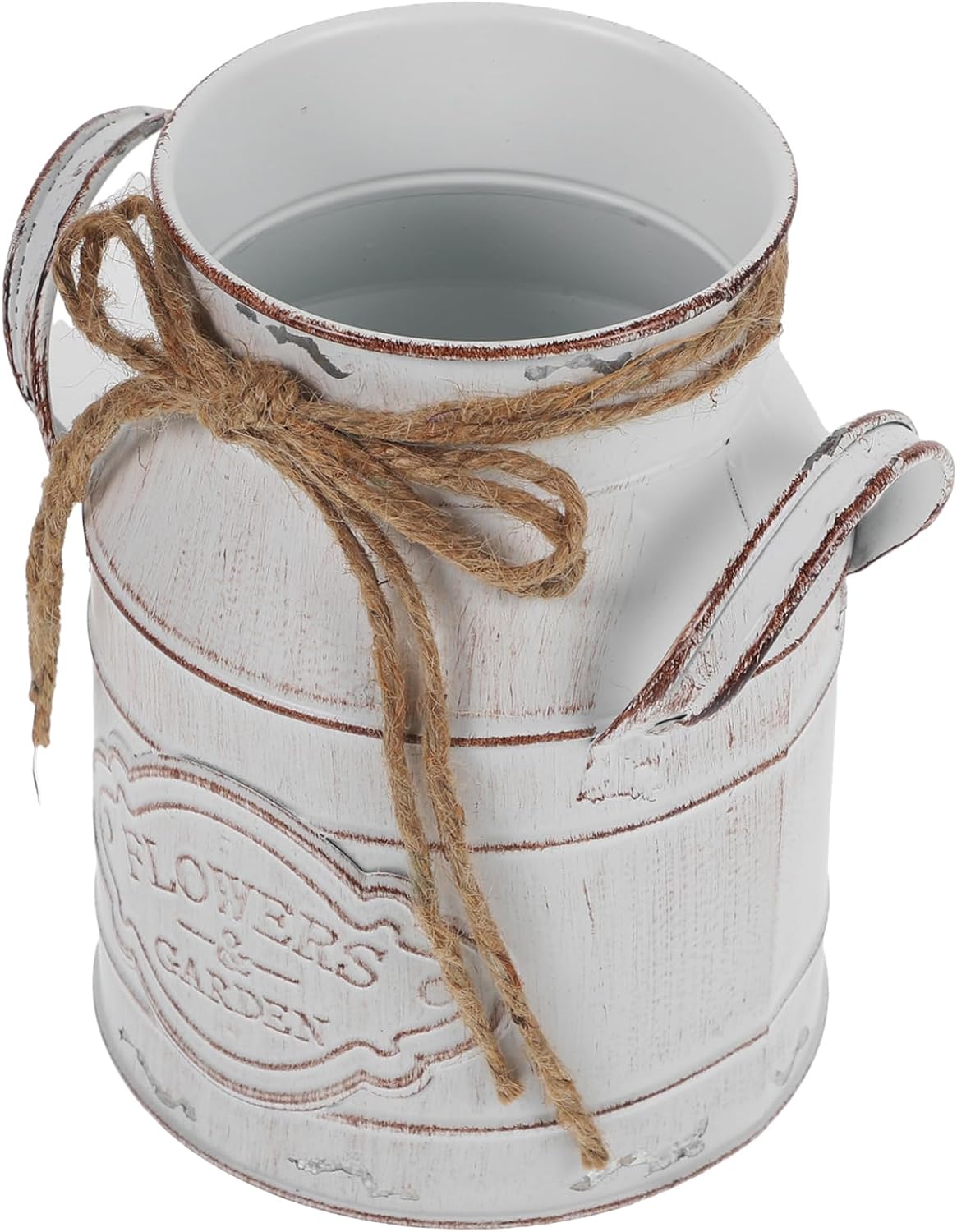 STOBAZA Rustic Metal Flower Pot for Home Farmhouse Decor