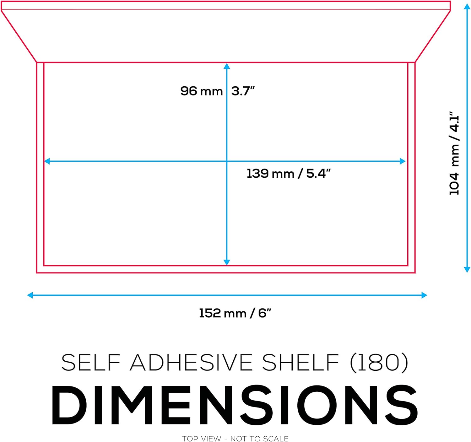 Brainwavz 54 Inch Adhesive Floating Shelf for Speakers Books Plants Cameras Toys Decor