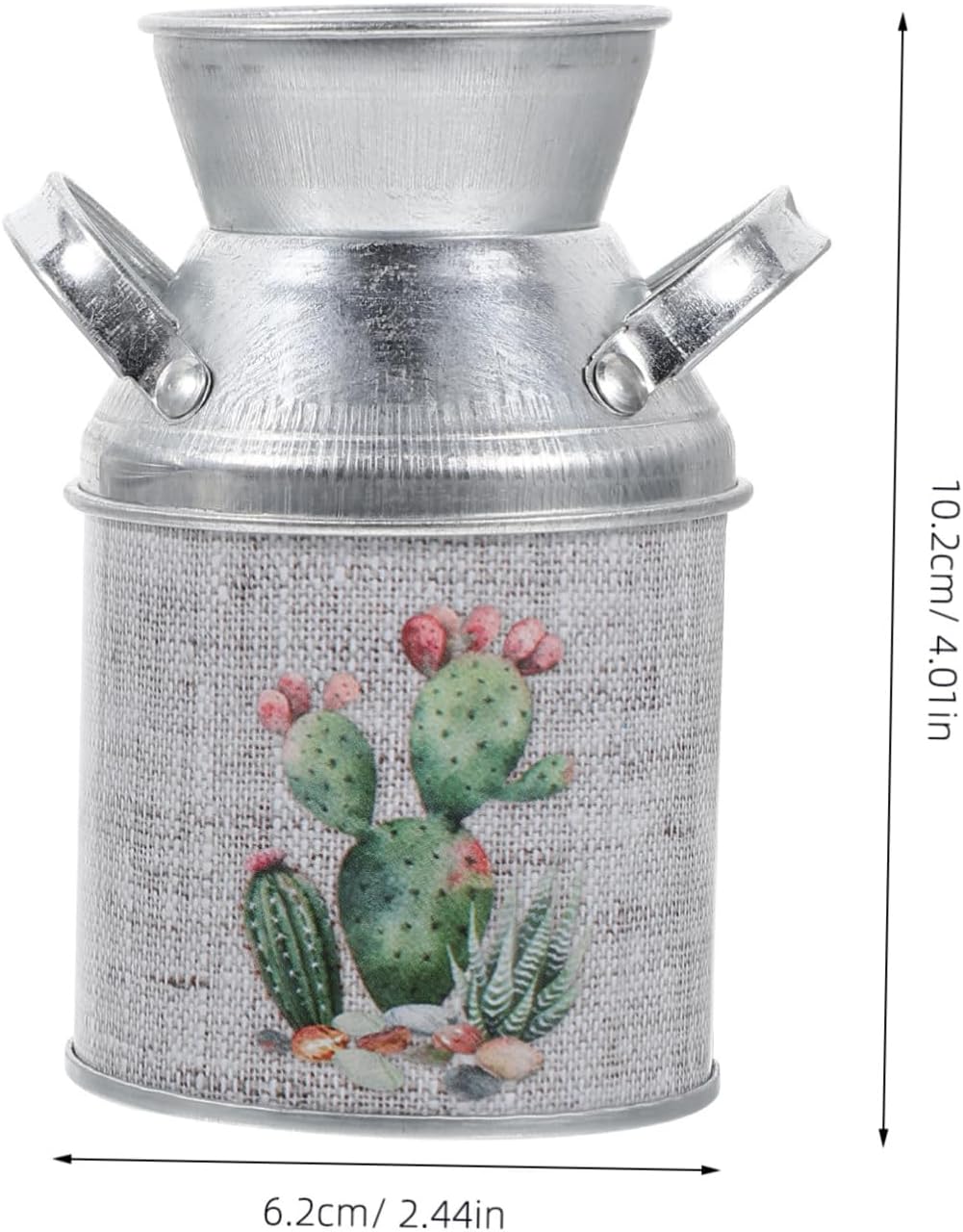 STOBAZA 2pcs Vintage Rustic Iron Flower Vases with Handles