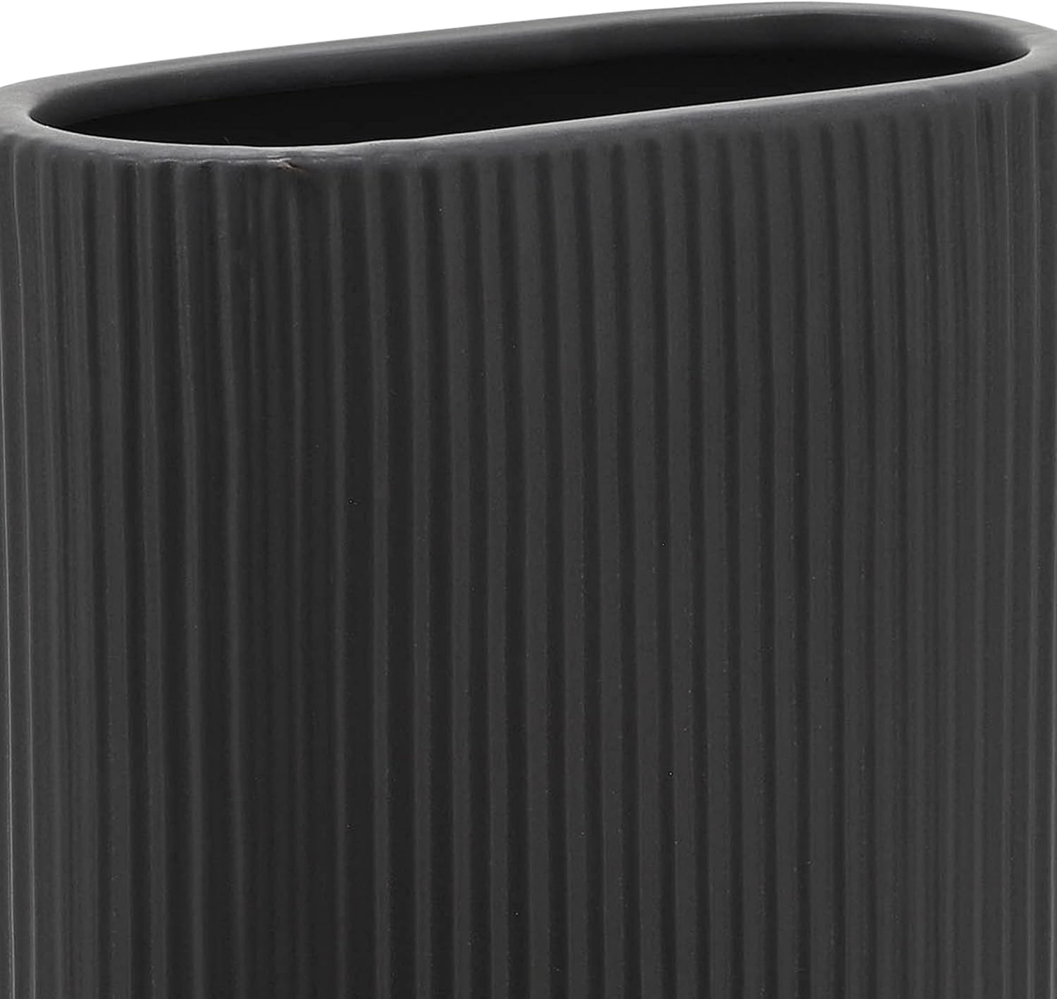 Sagebrook Home Modern Ribbed Ceramic Vase 8 Black