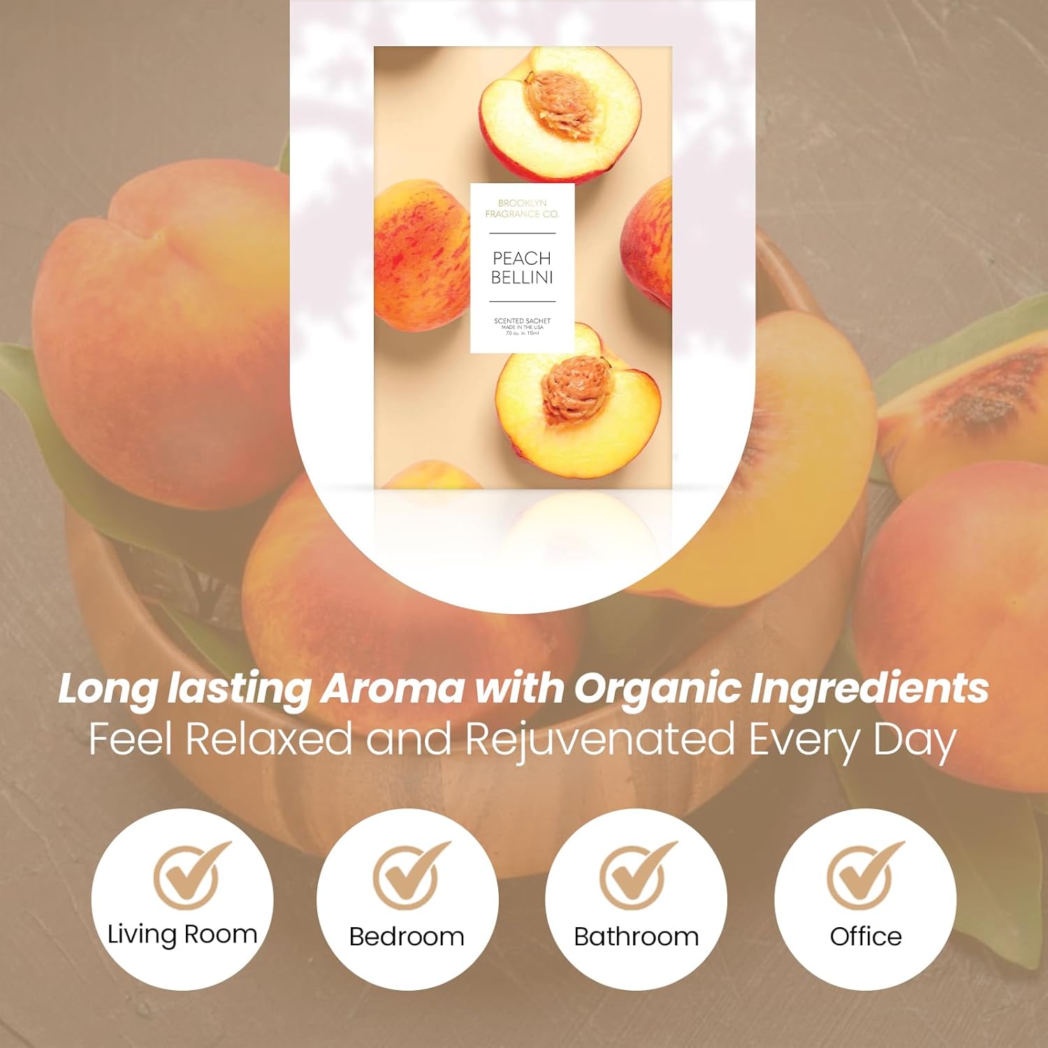 Brooklyn Fragrance Co Peach Bellini Sachets 6-Pack