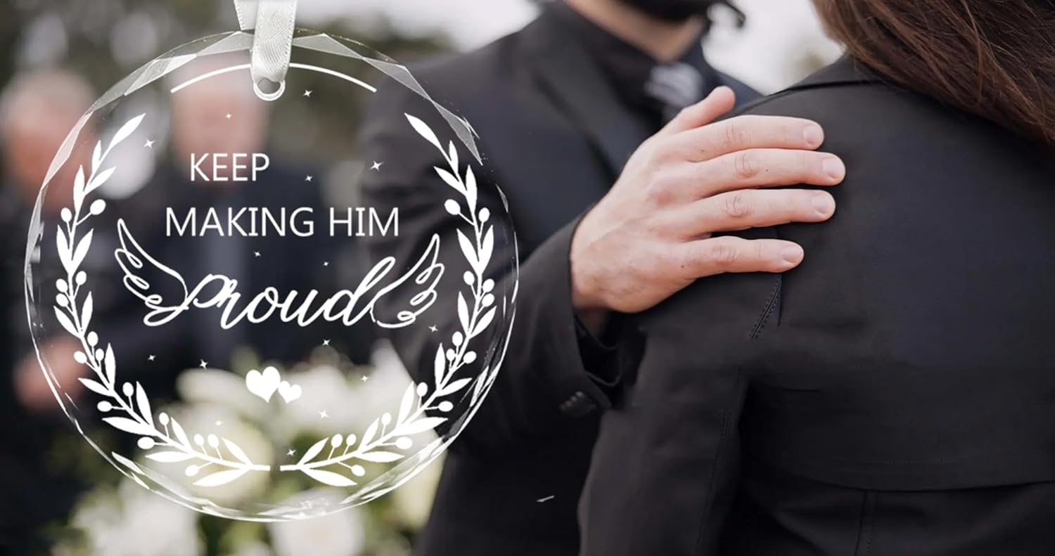 Keep Making Him Proud Memorial Ornament for Women