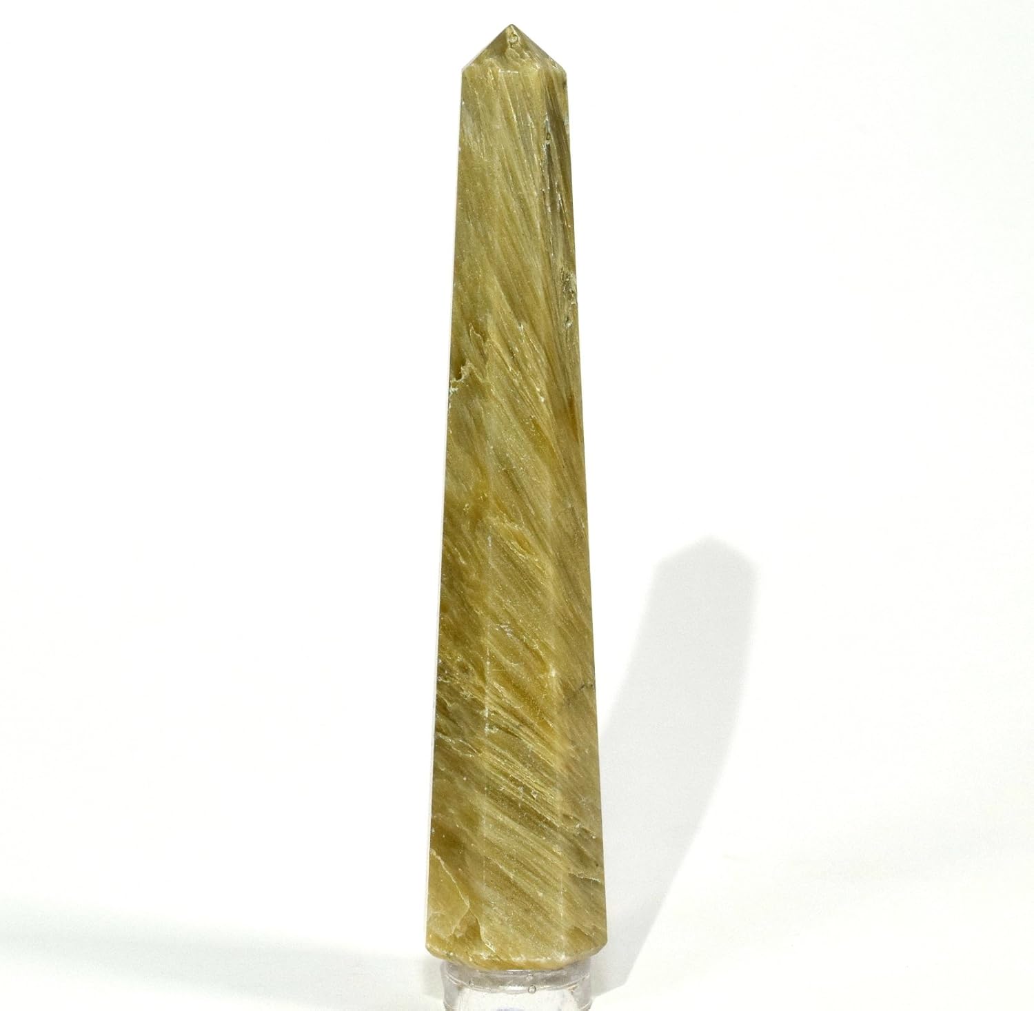 HQRP HC Set Stilbite Cats Eye Obelisk and Clear Quartz Cabochon