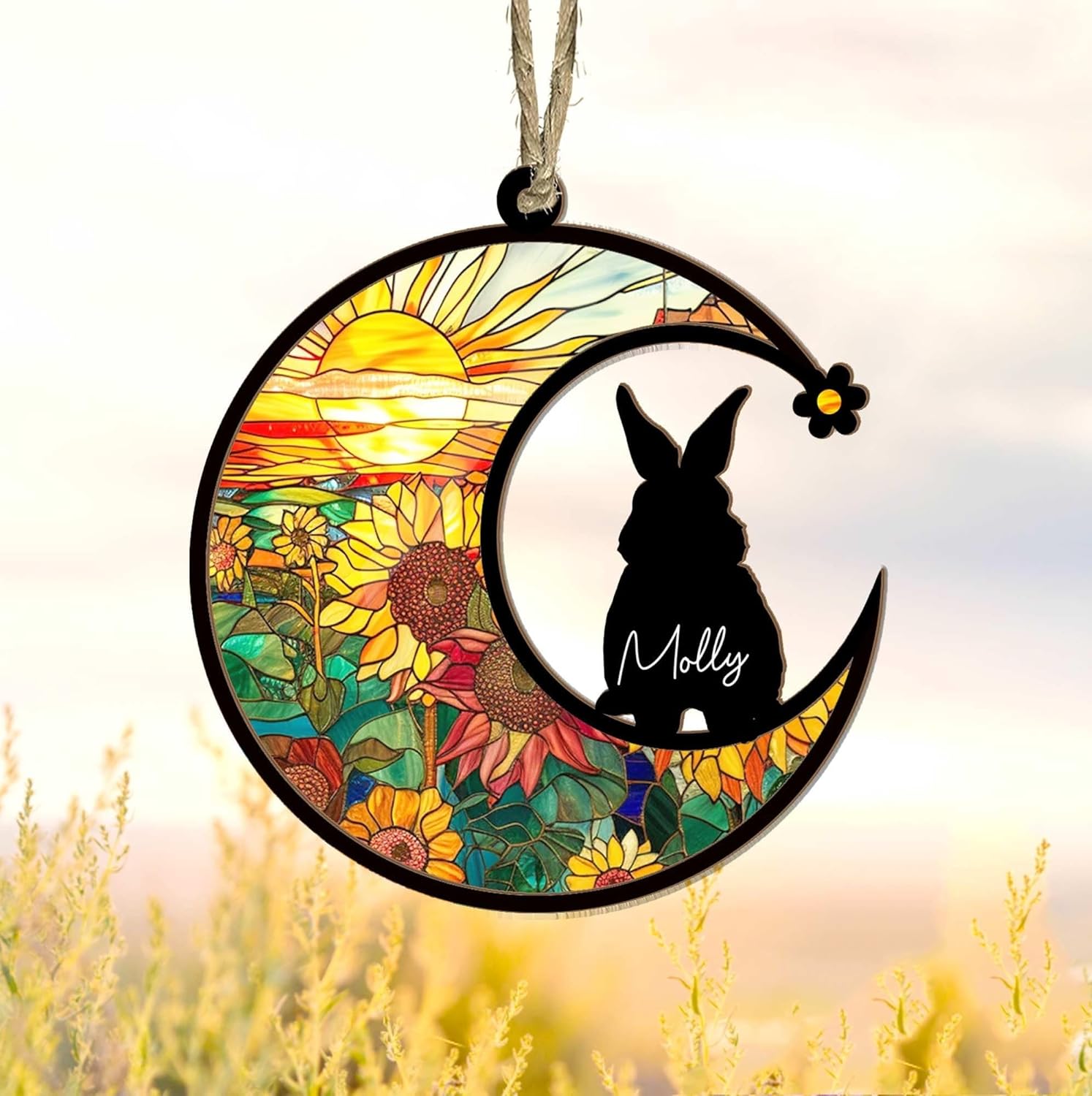 Personalized Rabbit Memorial Suncatcher Custom Bunny Gift