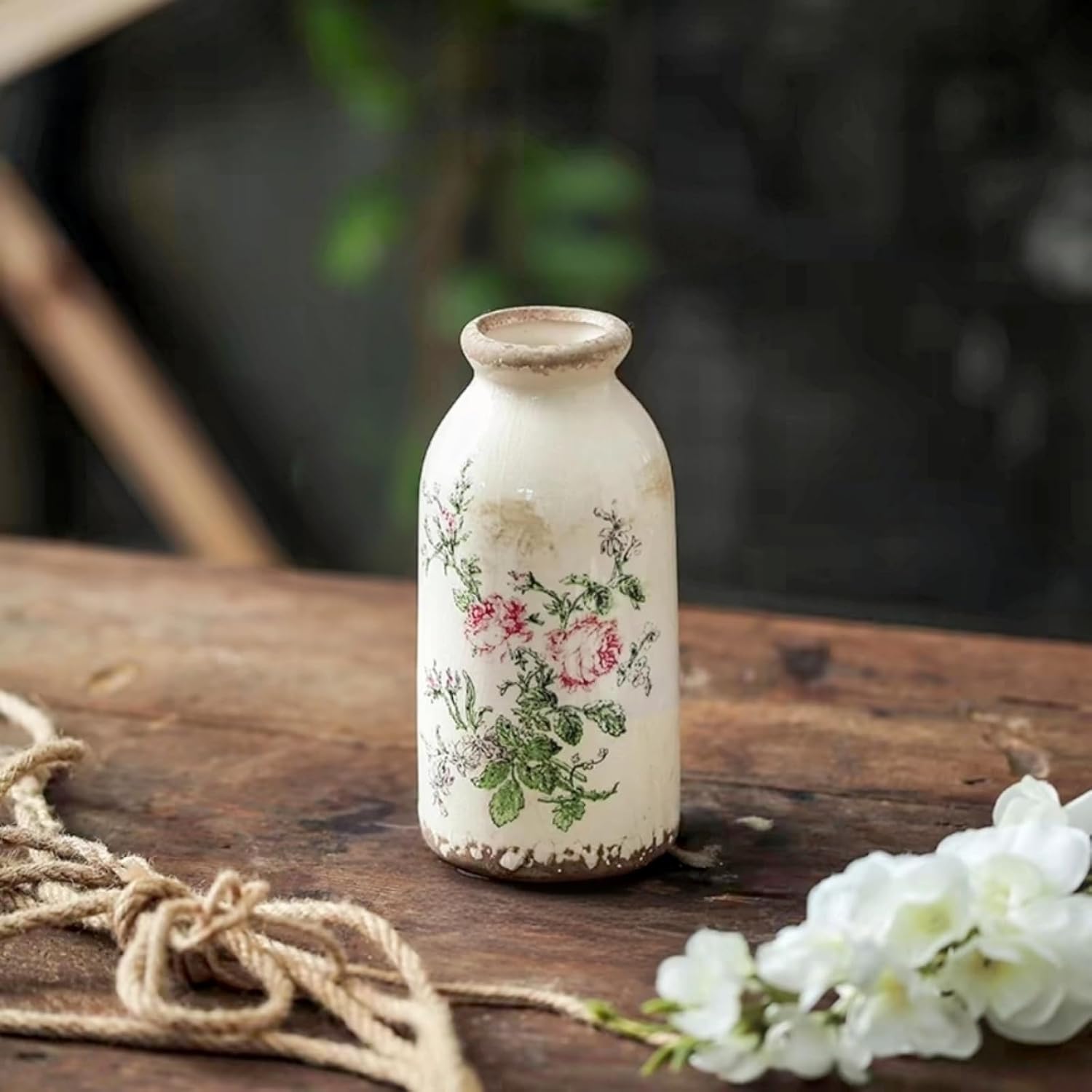 Ceramic Rustic Farmhouse Vase 6 Inches
