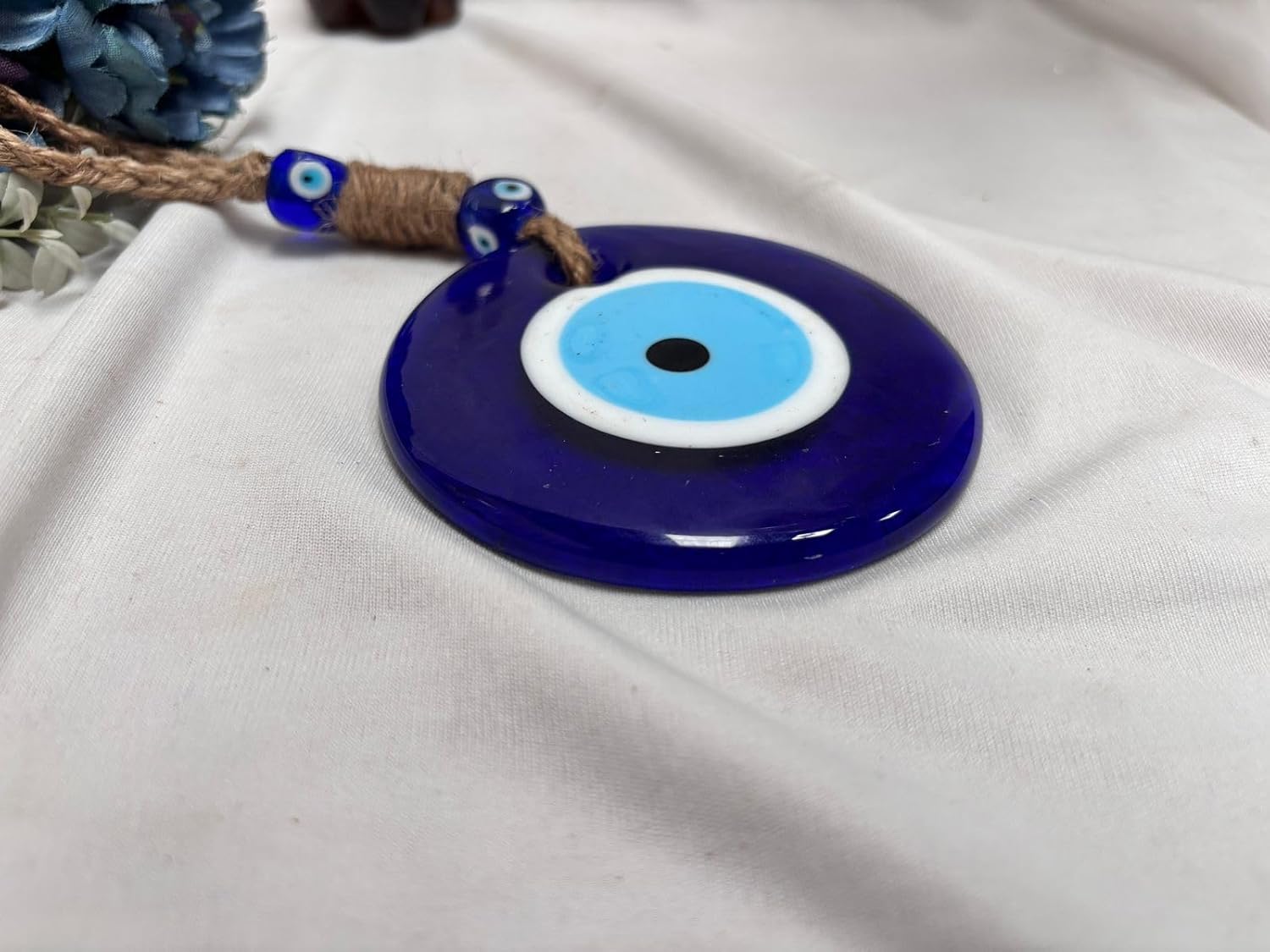 Evil Eye Wall Hanging 5 Inch Blue Glass Protection Amulet