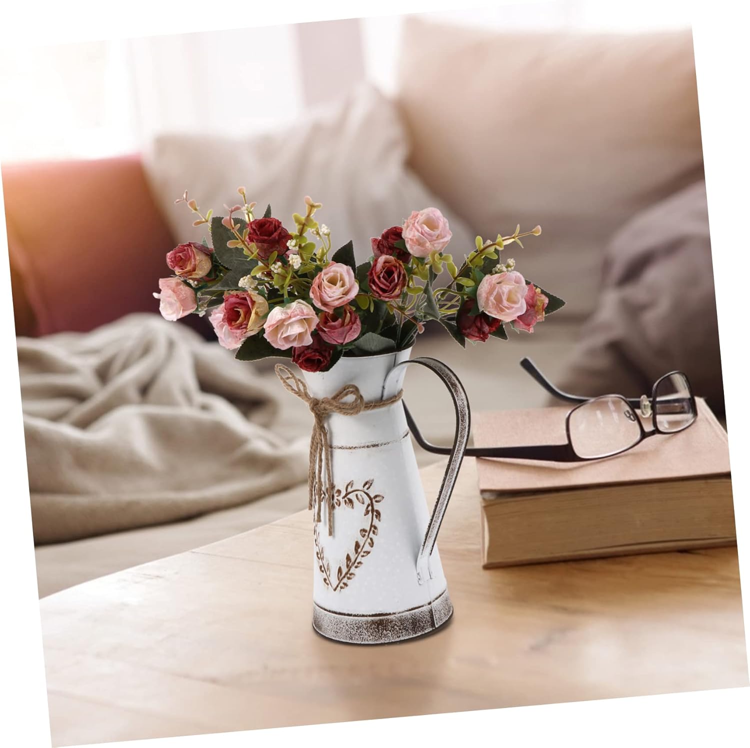 Angoily Rustic Galvanized Milk Can Vase