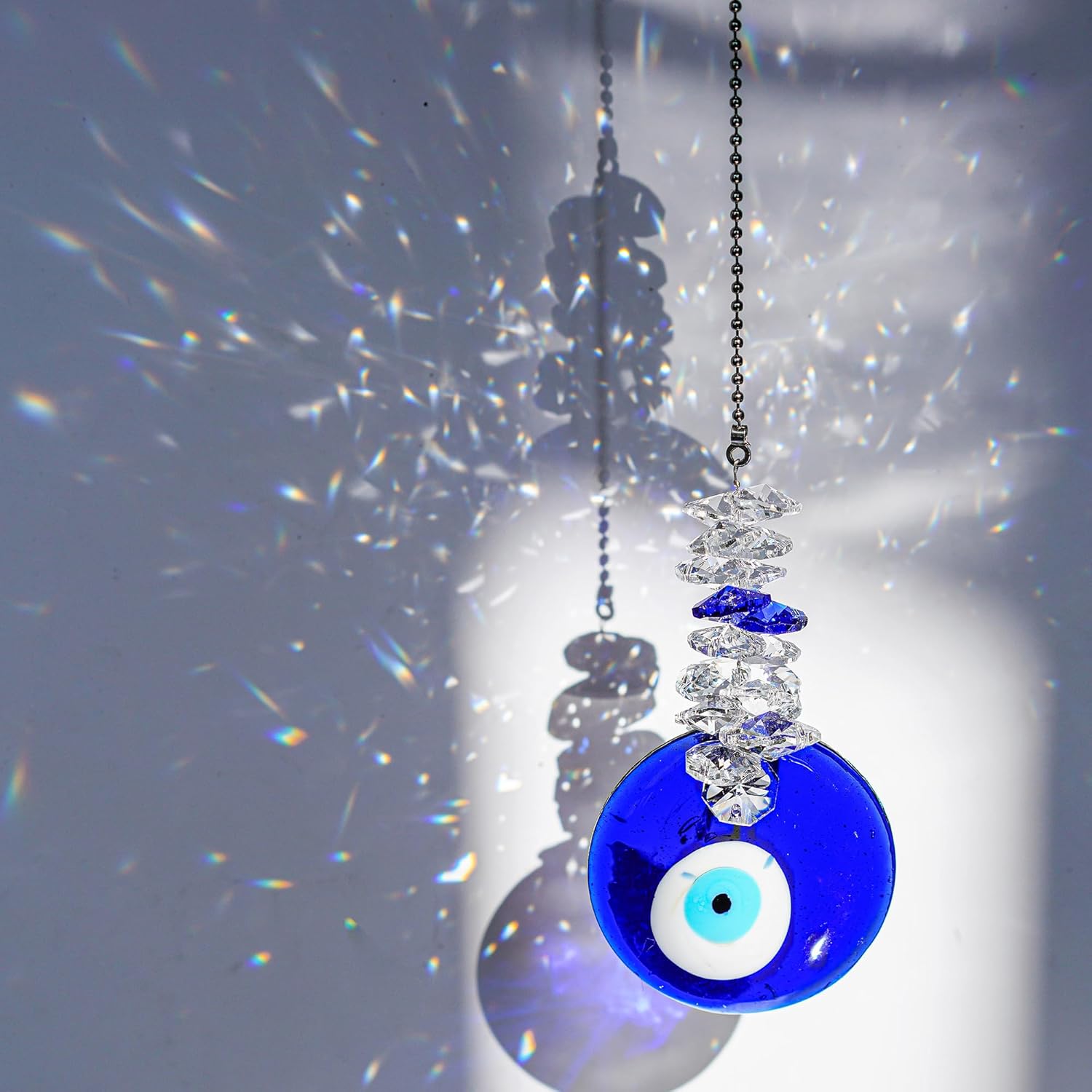 2pcs Blue Glass Evil Eye Wall Hanging Ornament