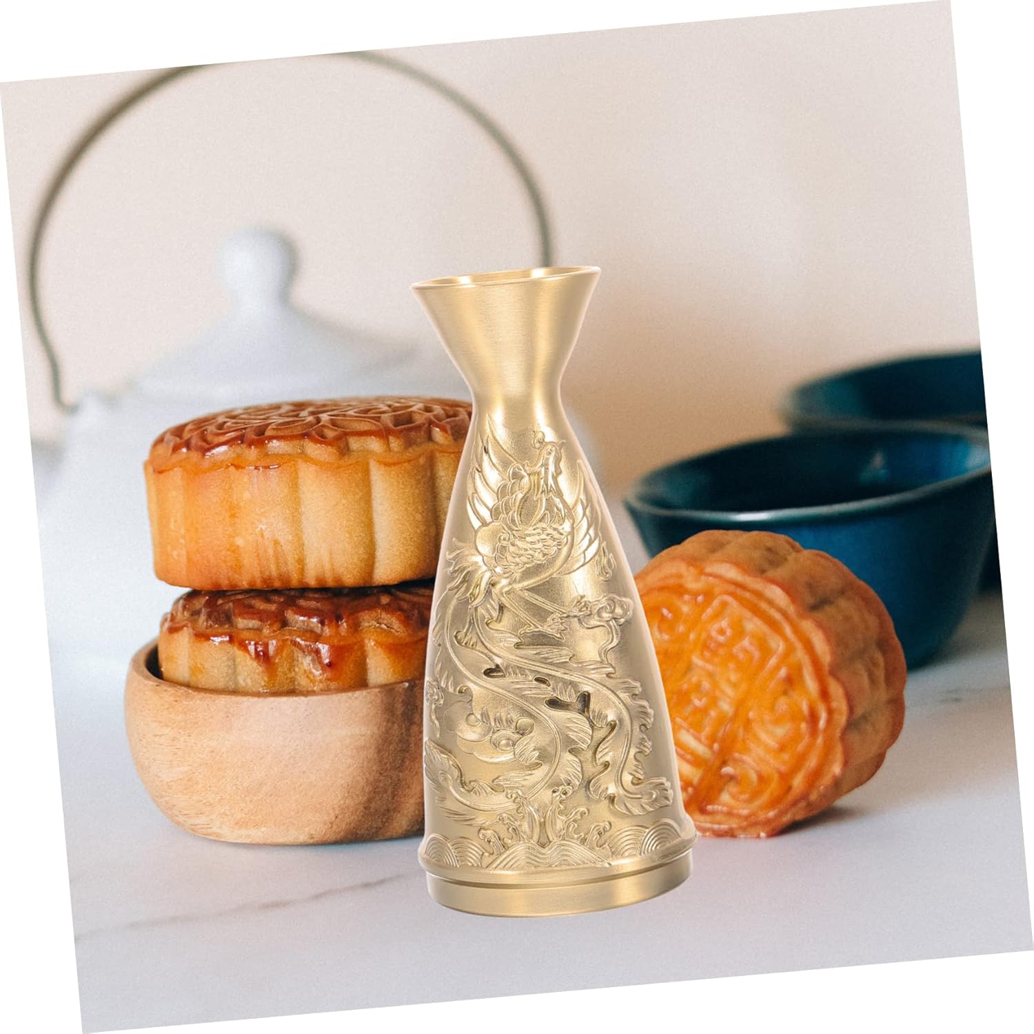 Antique Brass Wine Decanter Decorative Centerpiece for Office Living Room