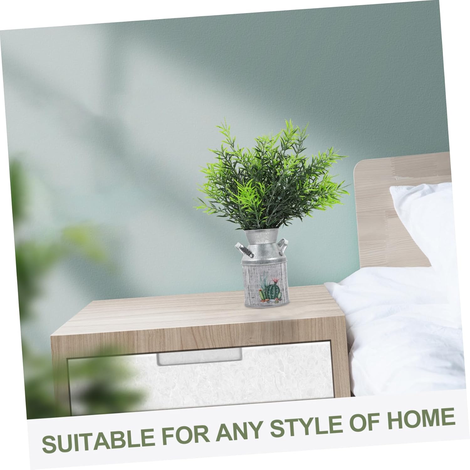 STOBAZA 2pcs Vintage Rustic Iron Flower Vases with Handles