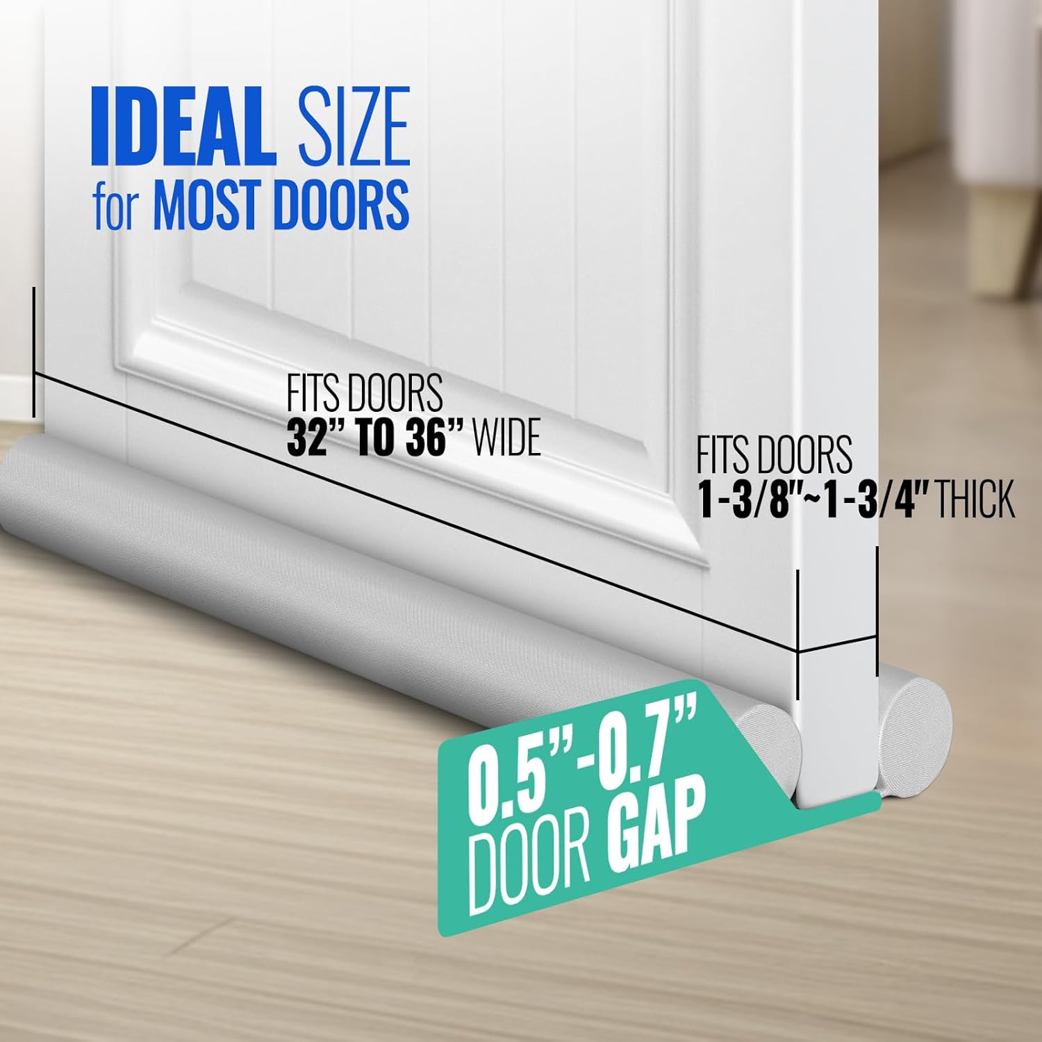 OSAMEDA Door Draft Stopper 36 Inch Grey