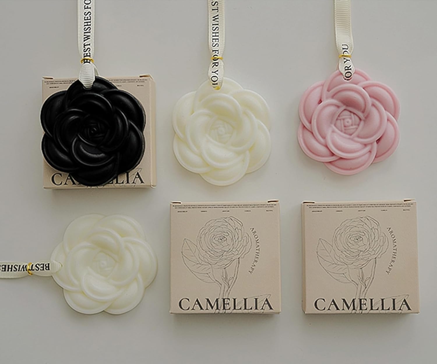 Aroma Soy Wax Sachets 3 Pack Camellia Flower Shaped Essential Oil Tablets