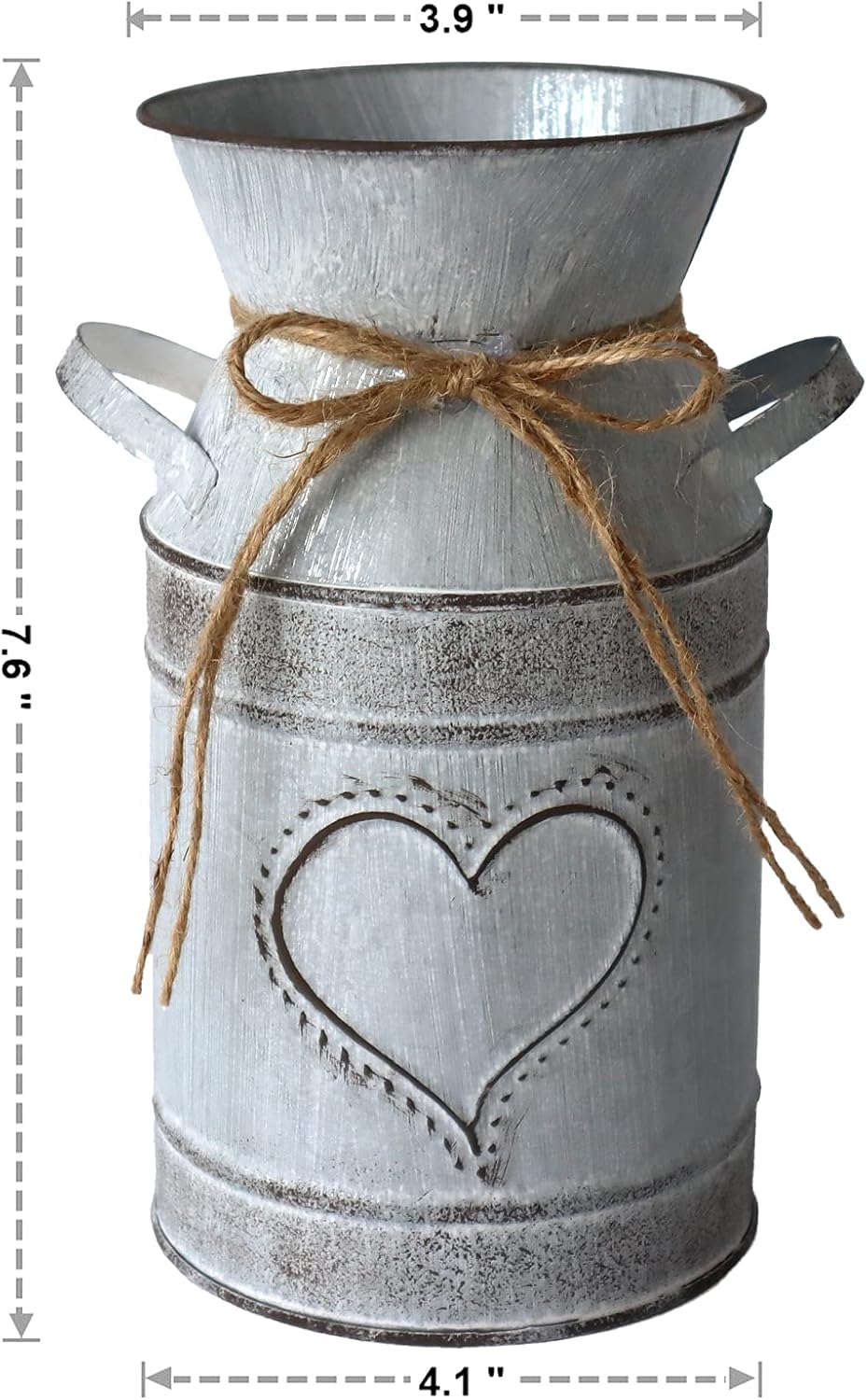 Galvanized Milk Can Retro Vase for Home Office Decor