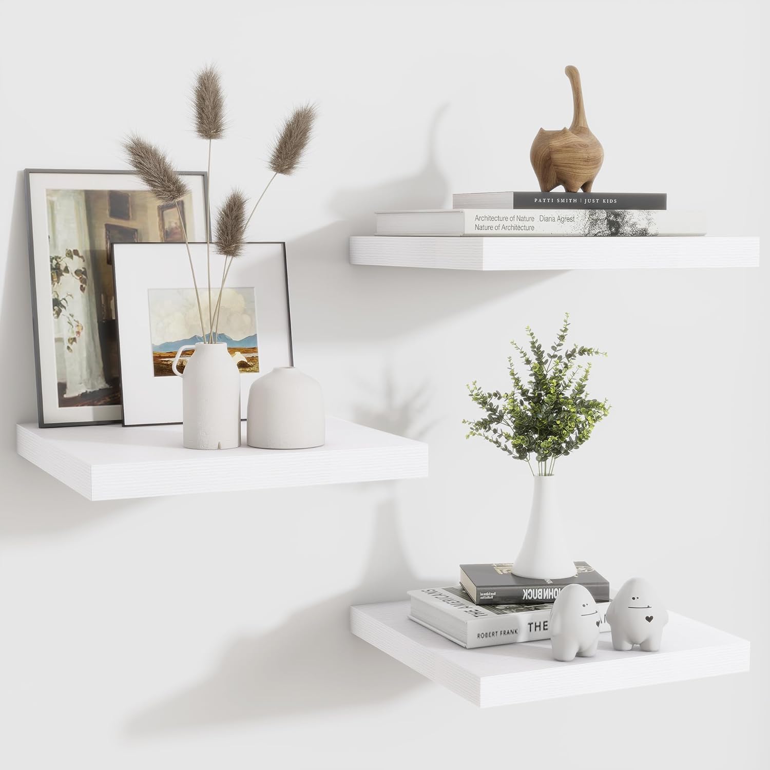Fun Memories Floating Shelves Set of 3 White 12 Inch Square