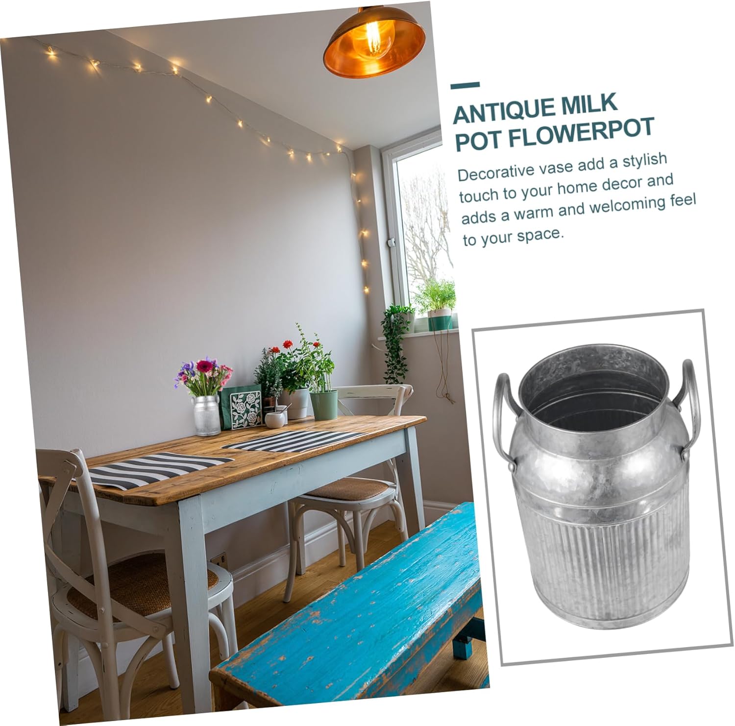 Vintage Farmhouse Flower Vase Decorative Home Office Decor