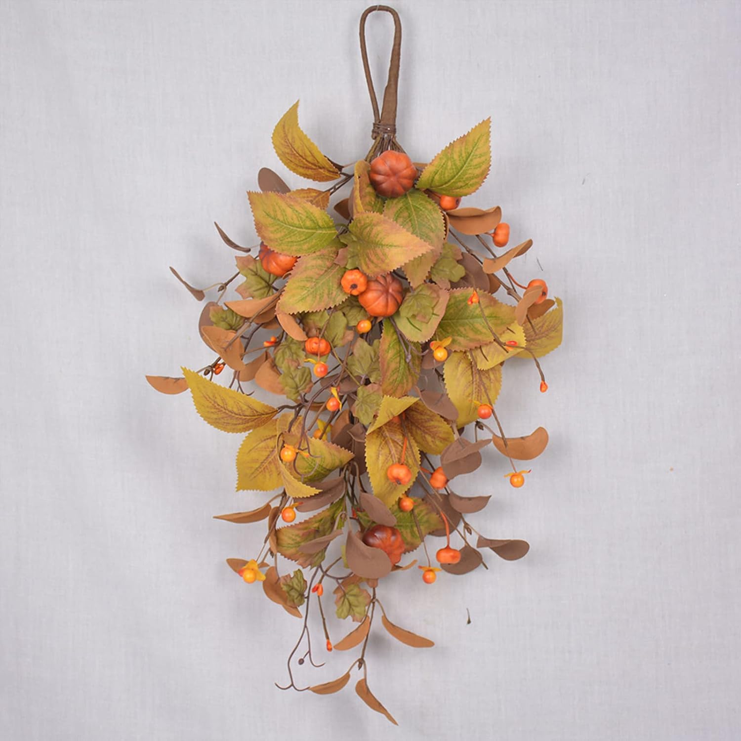 197 Inch Fall Harvest Teardrop Wreath Wall Hanging