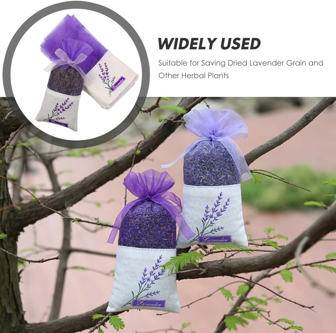 VORCOOL Lavender Sachet Bag 30 Pcs with Porcelain Embroidery