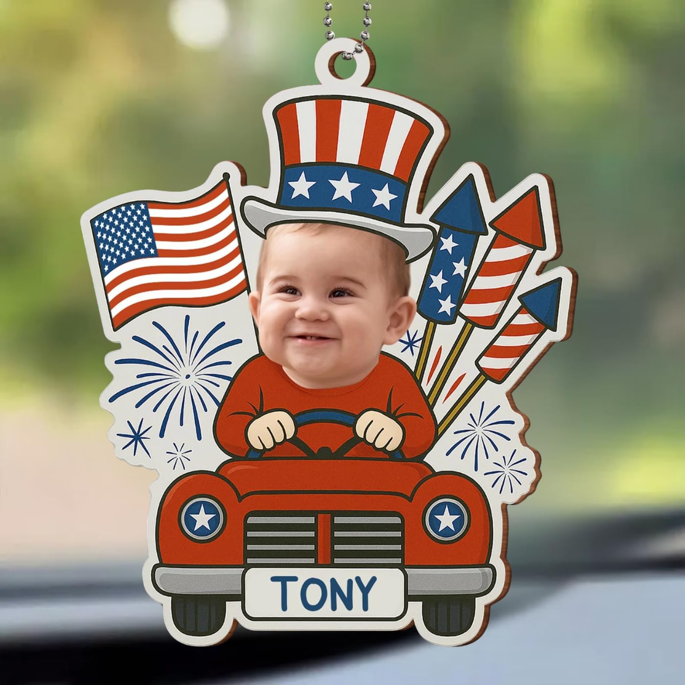 Customizable Baby 4th of July Acrylic Ornament 1