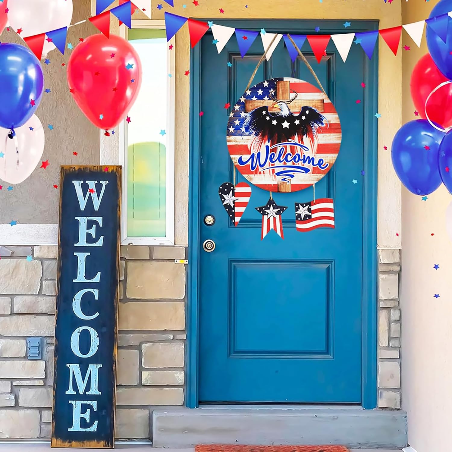 4th of July Patriotic Eagle Wreath Door Decor