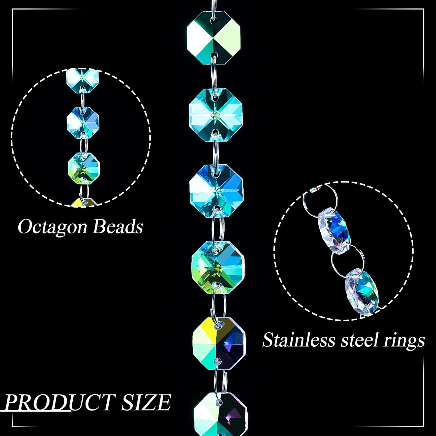 33 Ft Clear Acrylic Diamond Bead Garland for Wedding and Holiday Decor