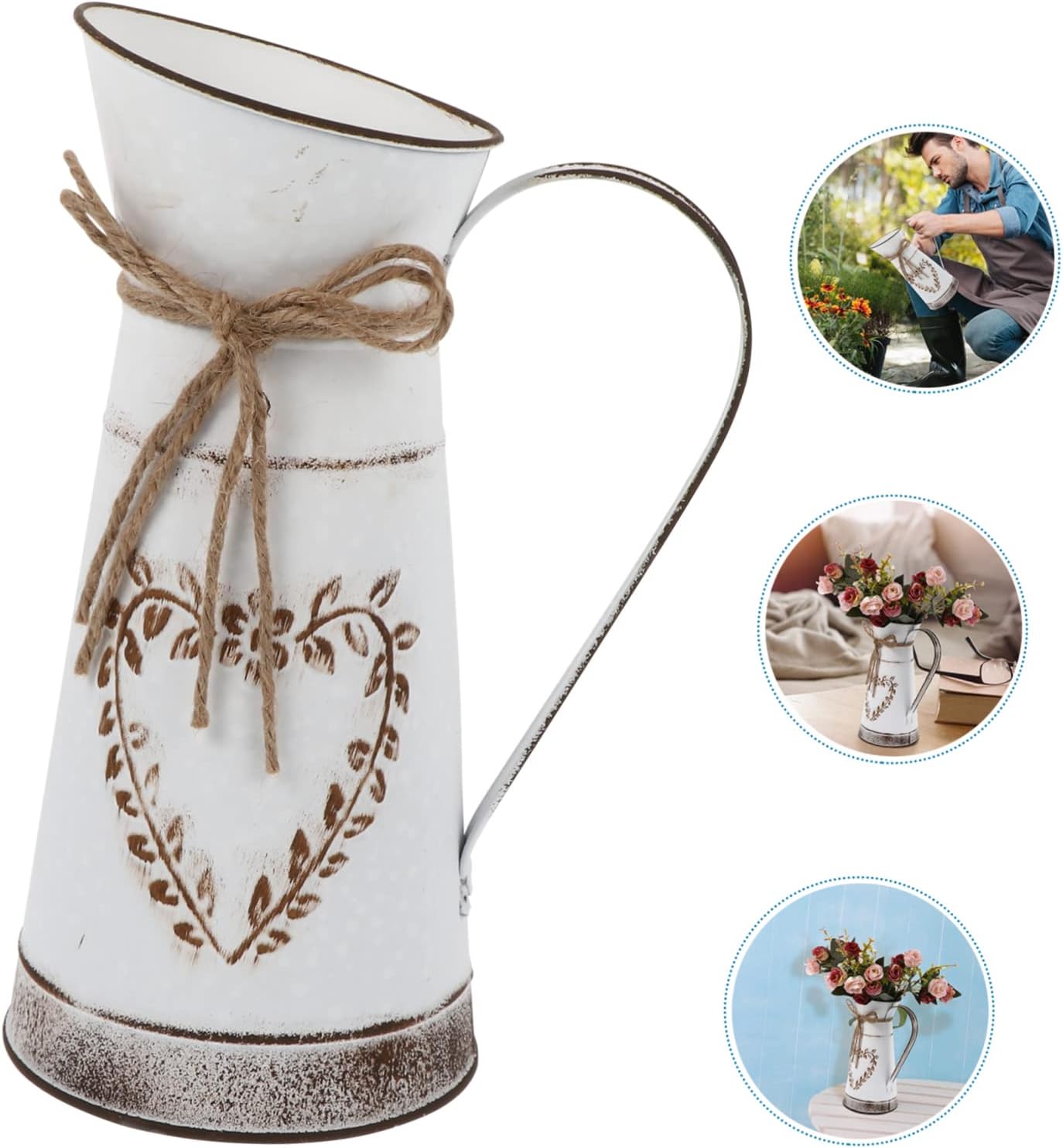 Angoily Rustic Galvanized Milk Can Vase