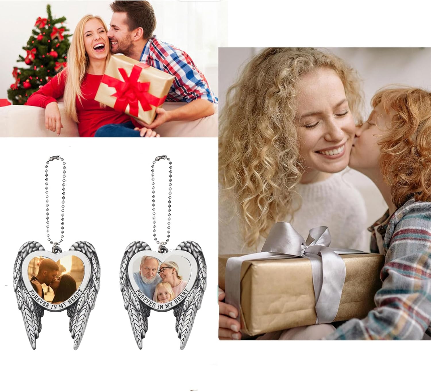 6 Piece Sublimation Angel Wing Ornament Blanks with Photo Area