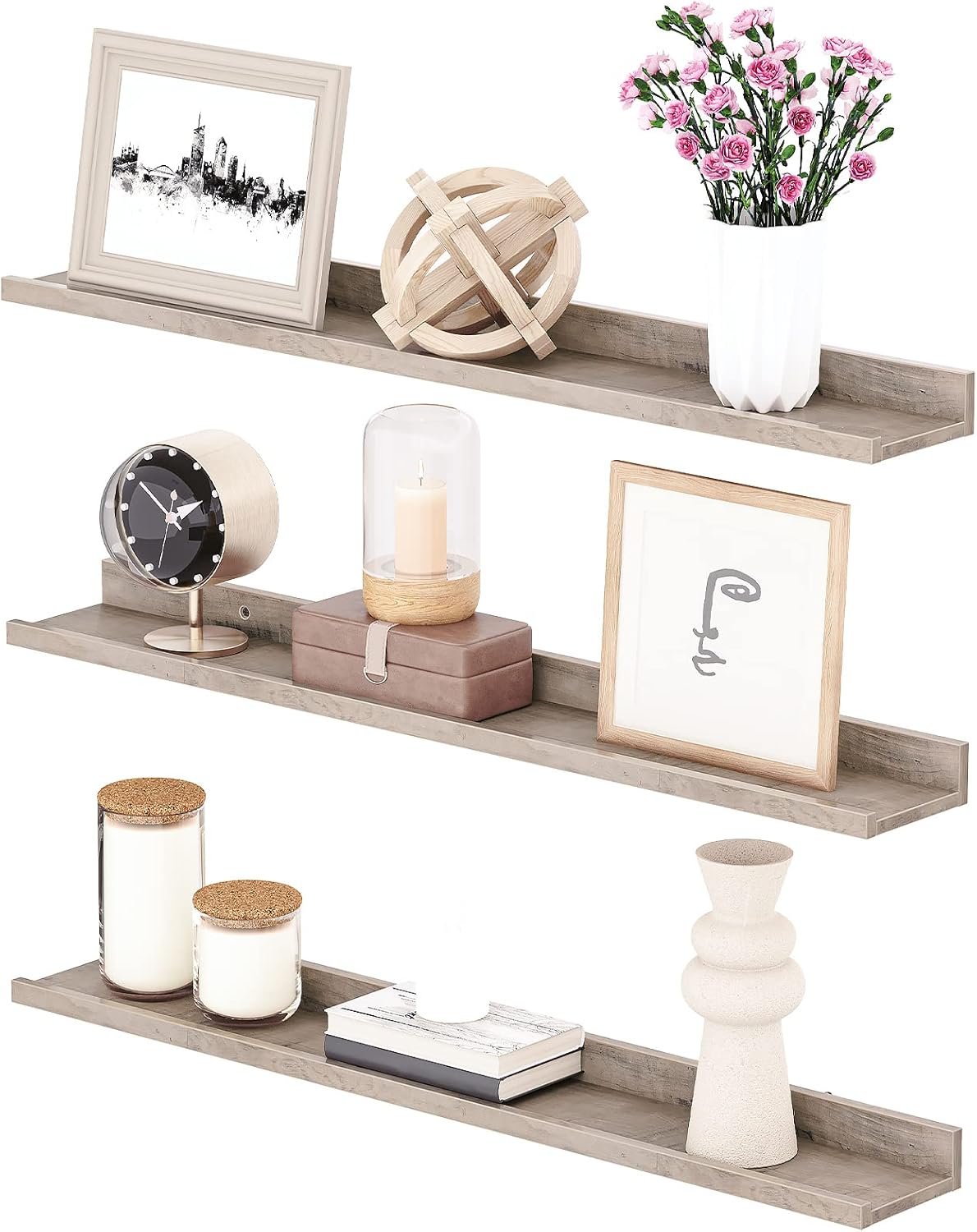 HOOBRO Floating Shelves Set of 3 for Home Office Decor