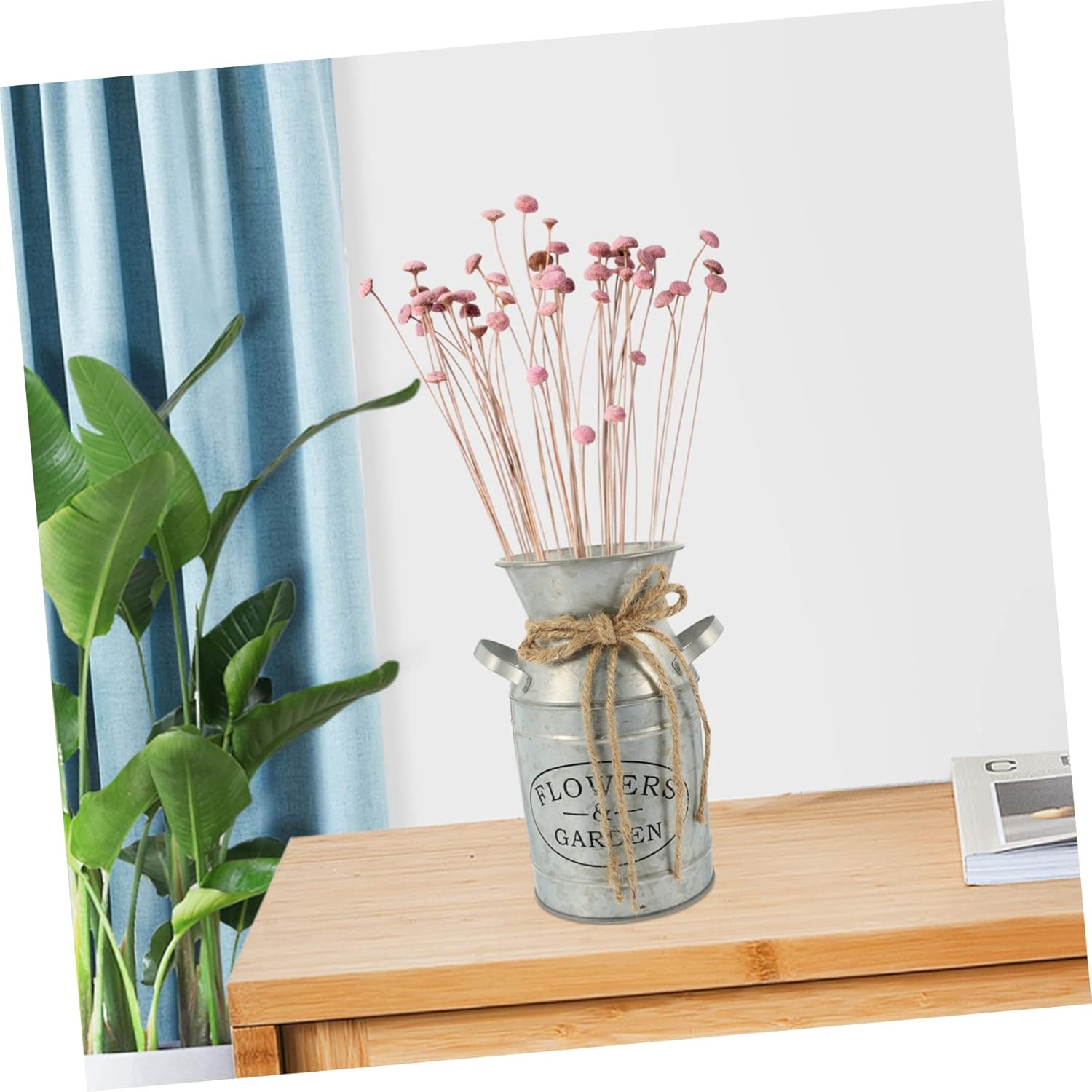 STOBAZA Vintage Metal Flower Bucket Planter for Dried and Fresh Flowers