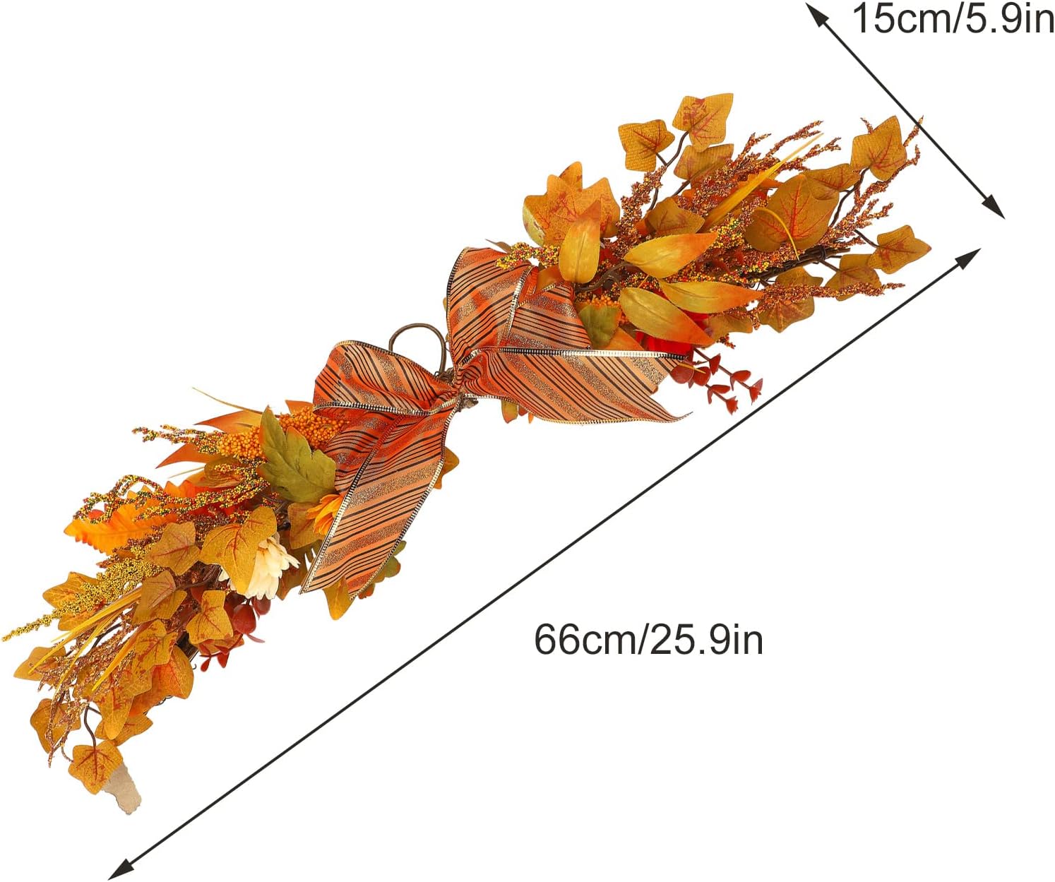 BEIJIALY 28in Autumn Fall Wreath with Bow