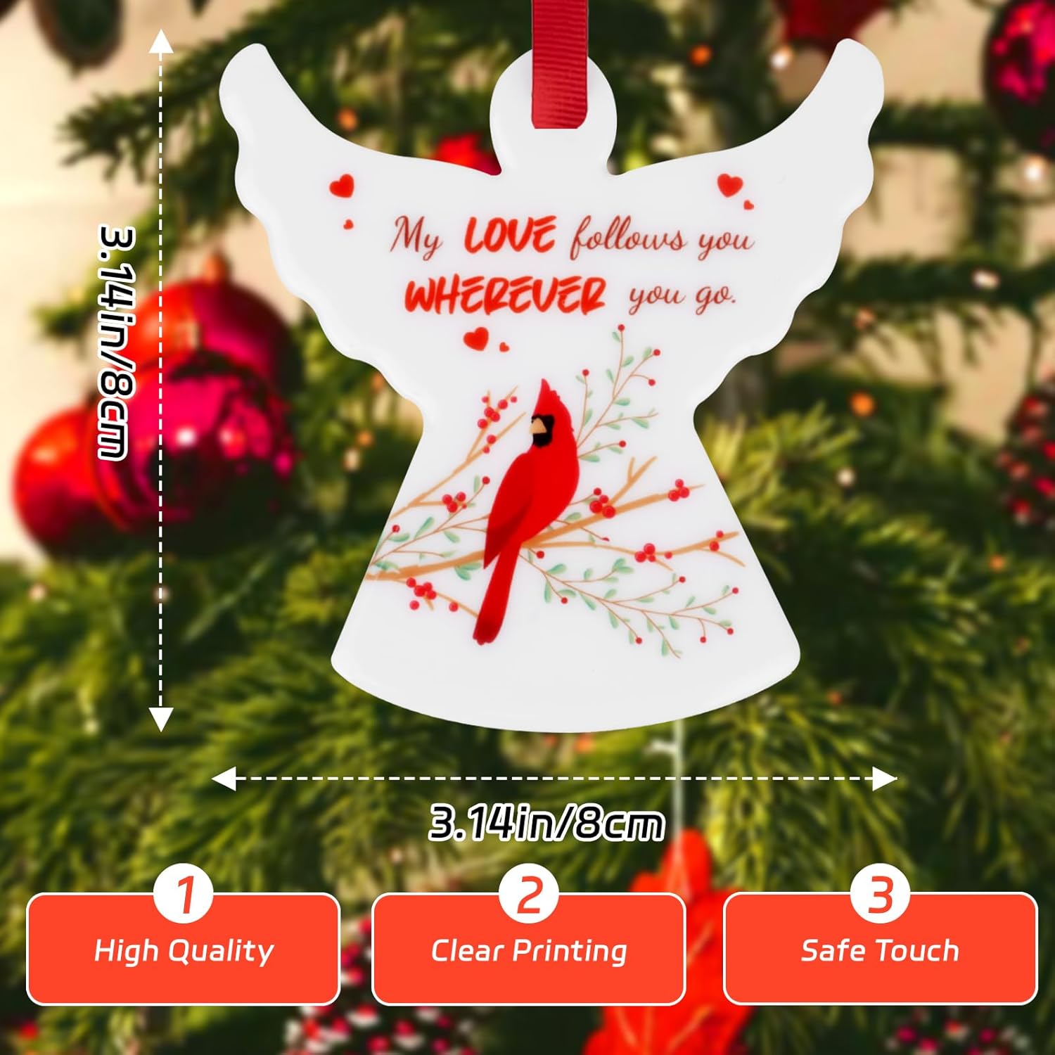 Ceramic Memorial Ornament with Lanyard for Christmas Tree